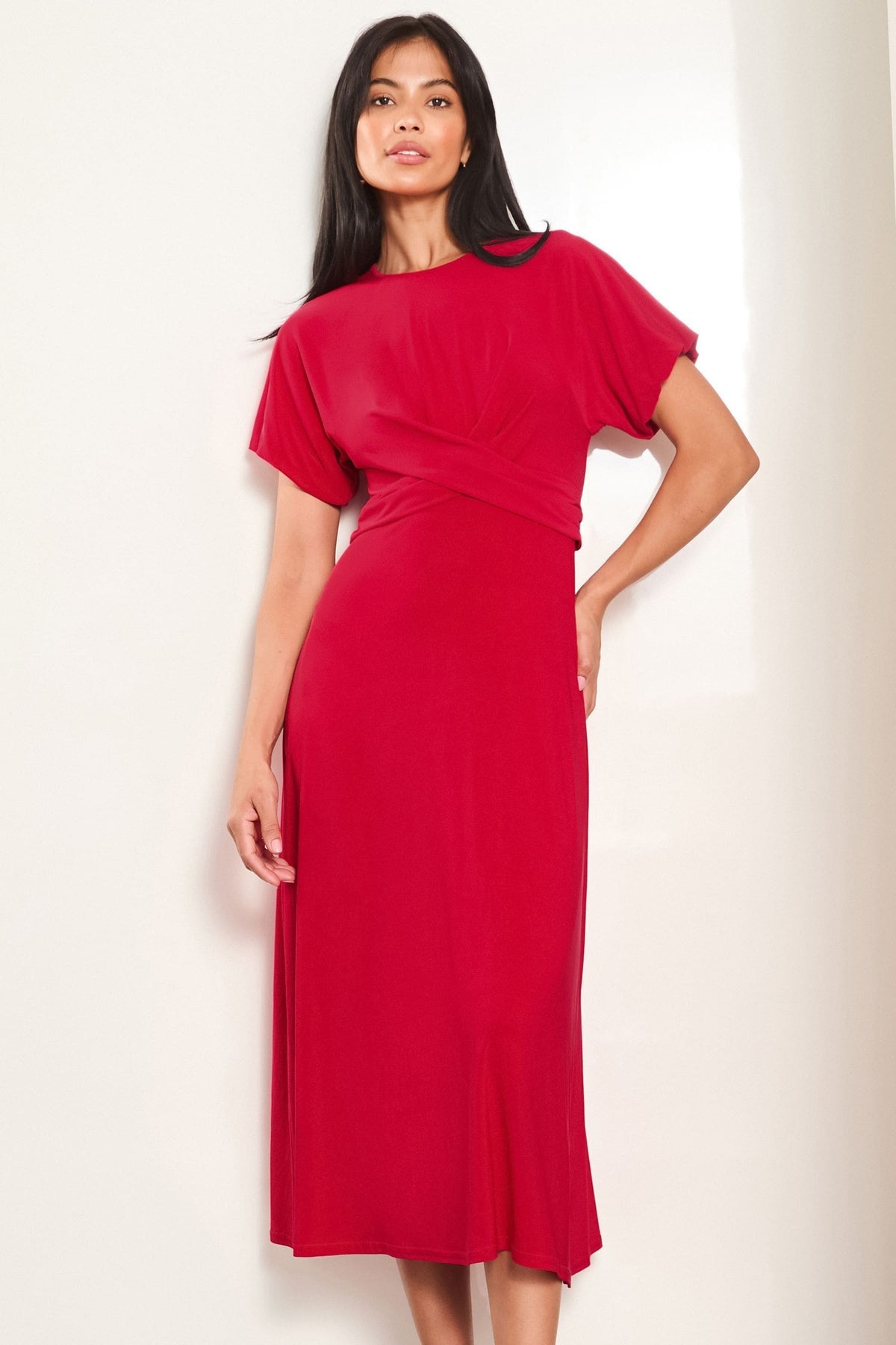 Lipsy London Cross-Front Midi Dress