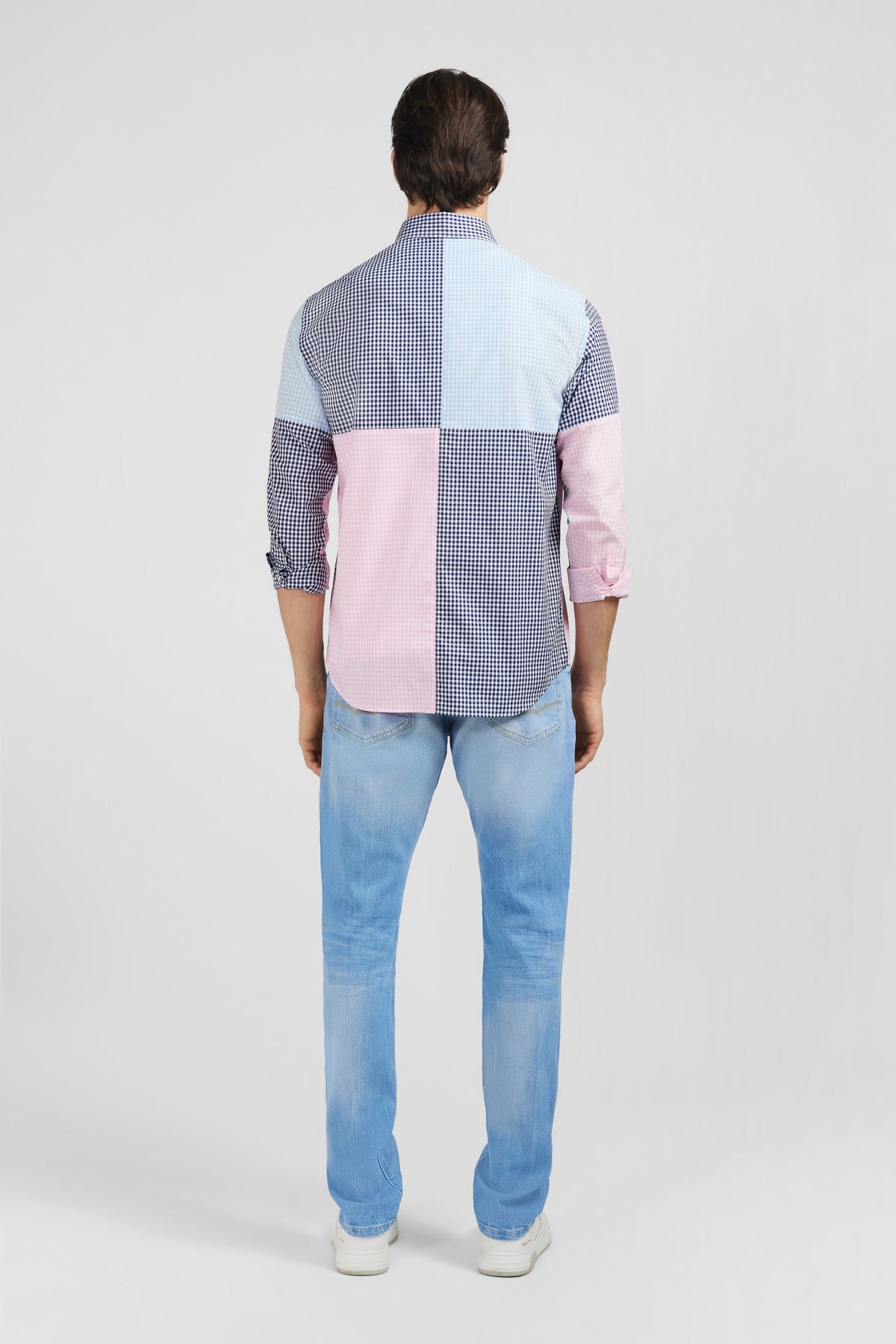 Eden Park Regular-Fit Patchwork Check Shirt