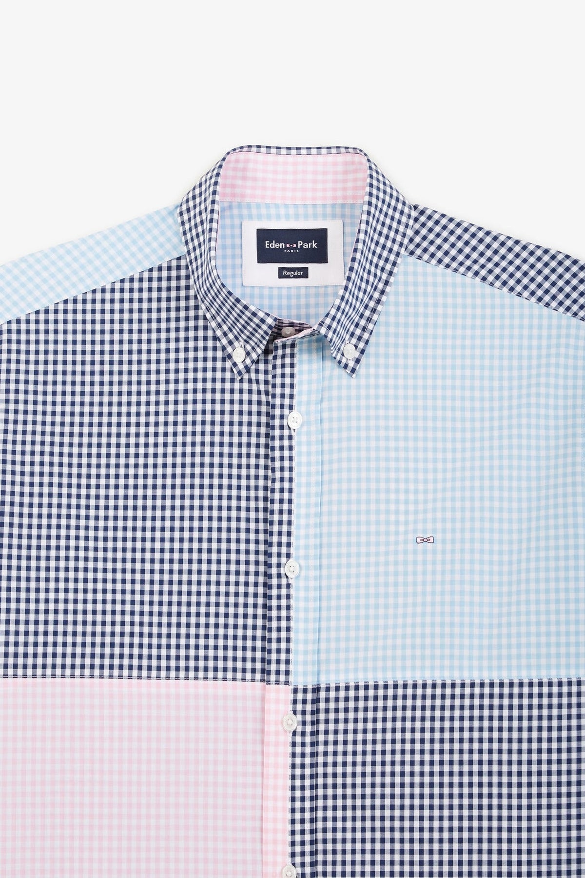 Eden Park Regular-Fit Patchwork Check Shirt