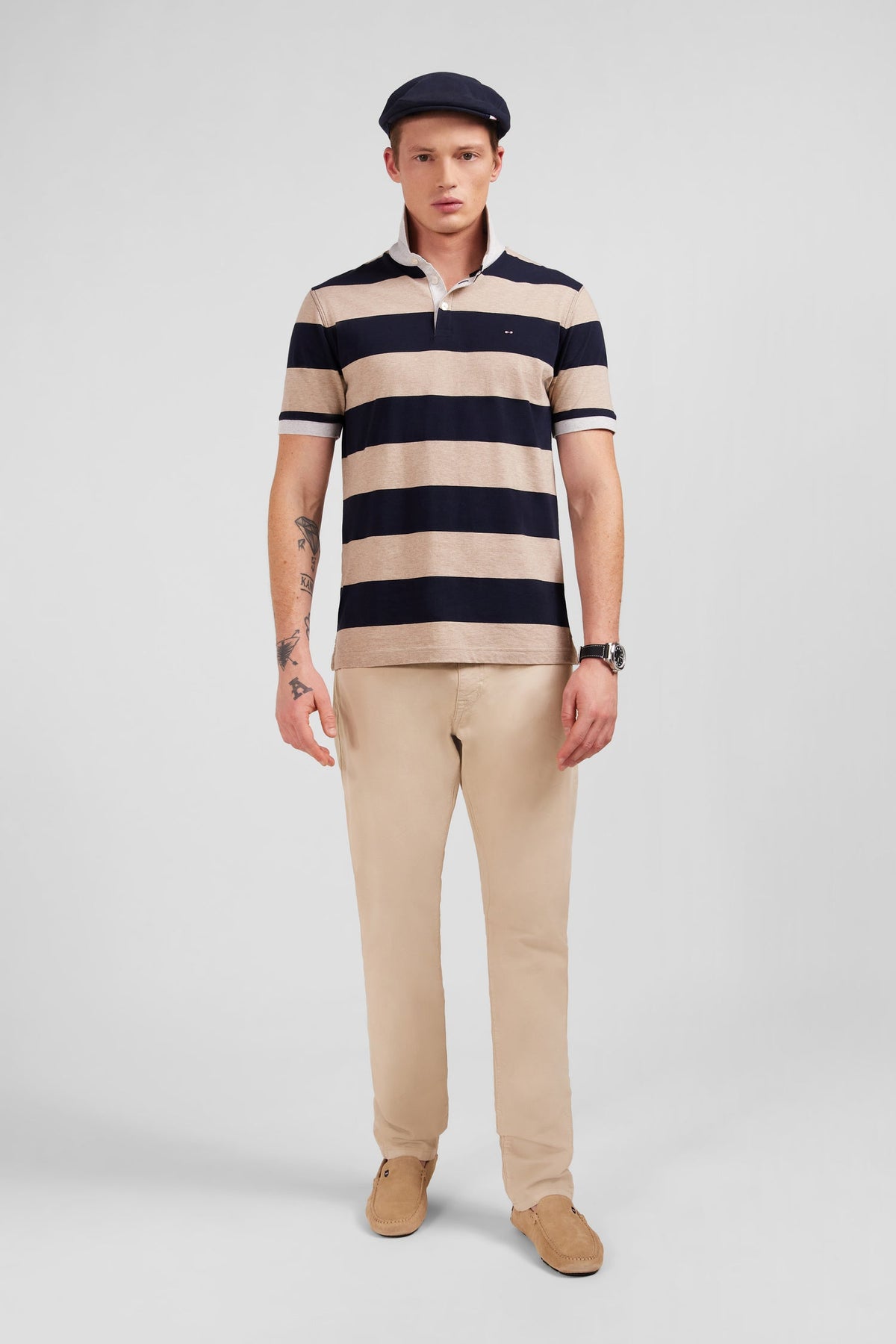 Eden Park Short-Sleeve Striped Rugby Polo