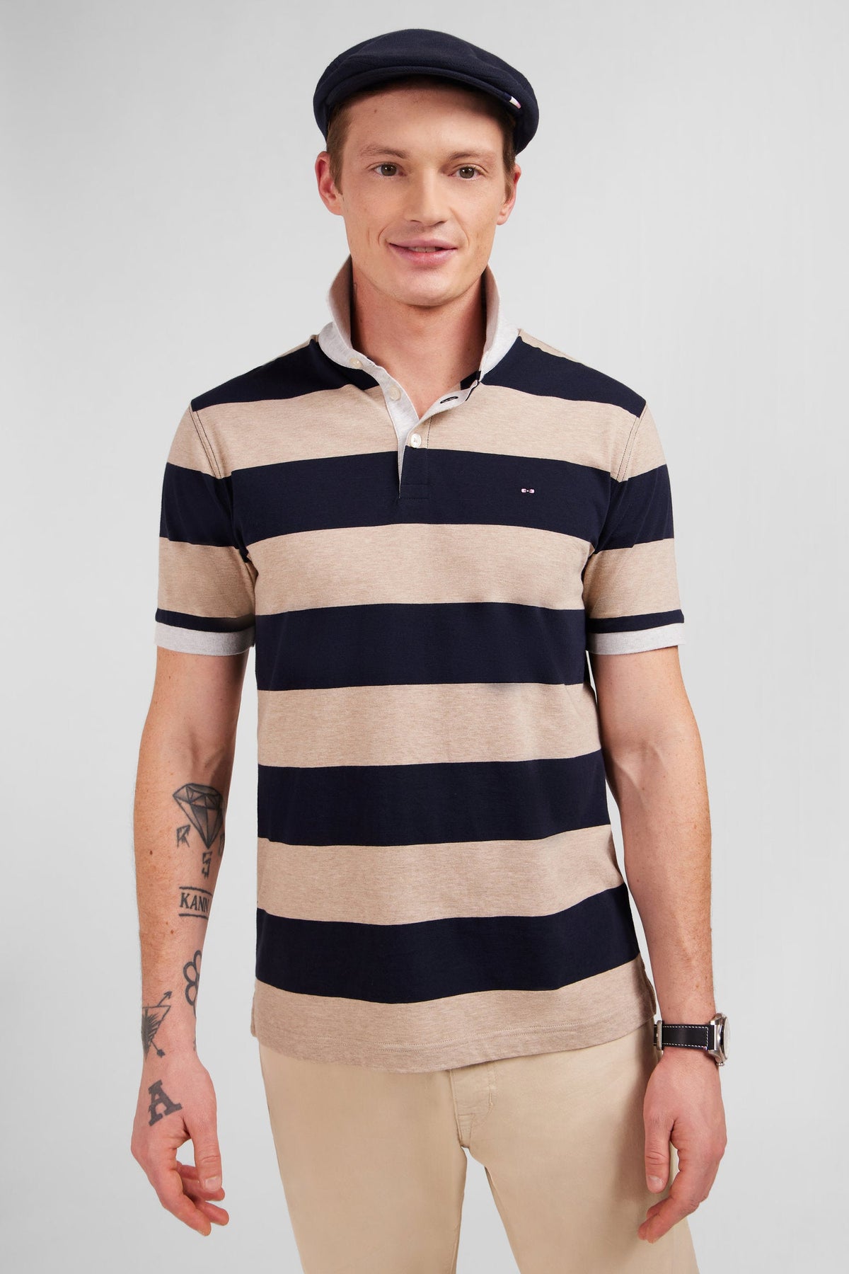 Eden Park Short-Sleeve Striped Rugby Polo