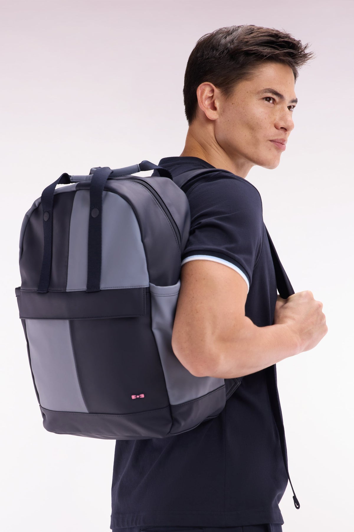 Eden Park Navy And Gray Rubber Cut And Sew Backpack