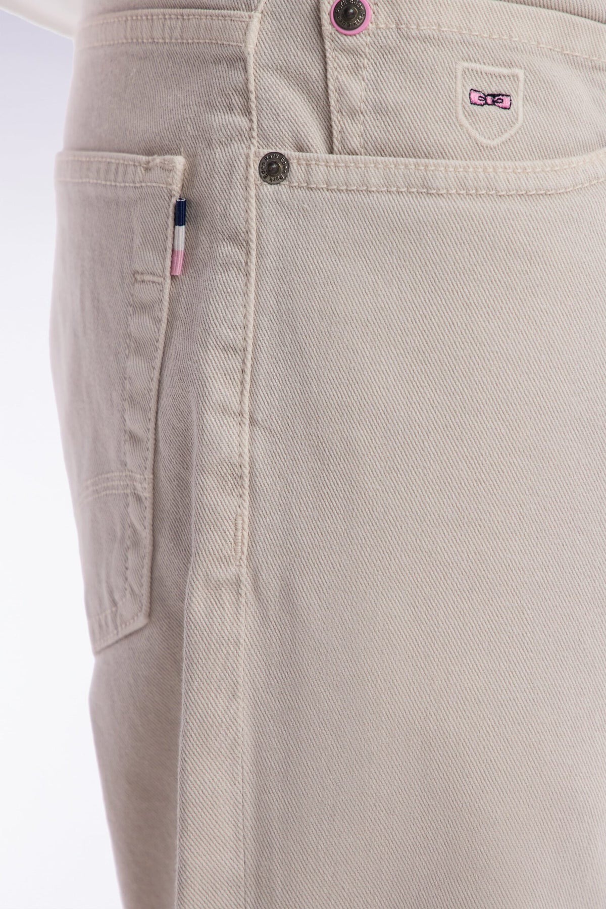 Eden Park 5-Pocket Jeans In Beige Stretch Denim, Straight Cut