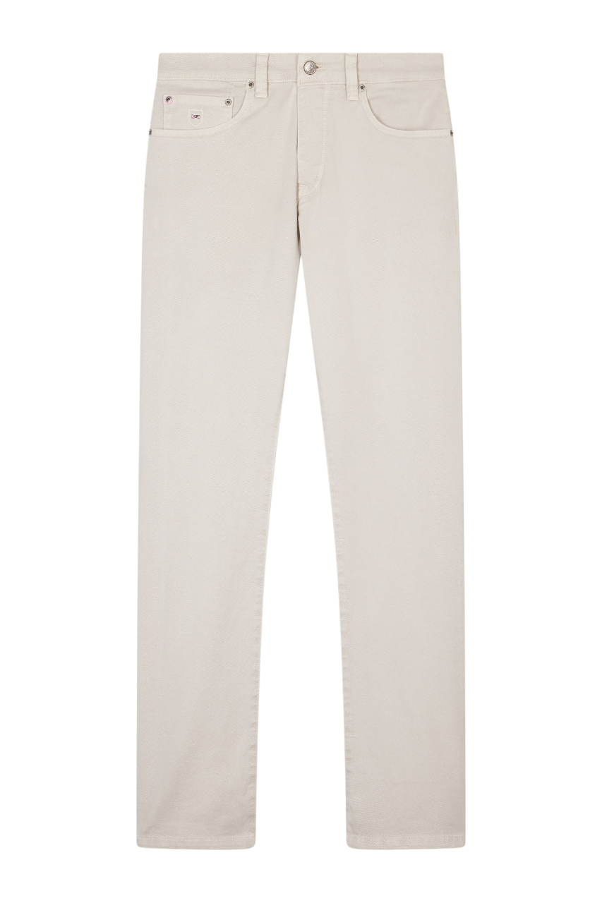 Eden Park 5-Pocket Jeans In Beige Stretch Denim, Straight Cut