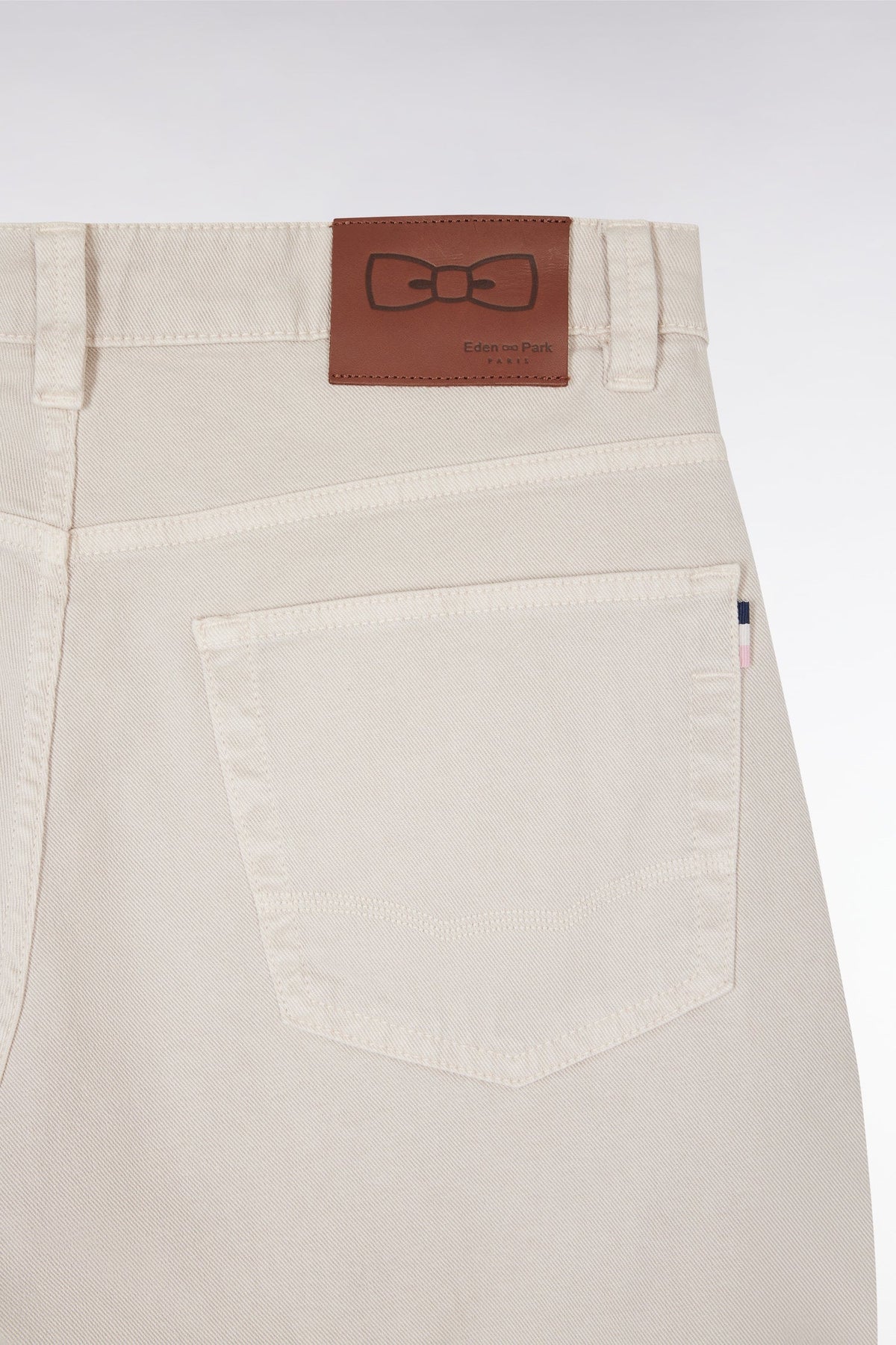 Eden Park 5-Pocket Jeans In Beige Stretch Denim, Straight Cut