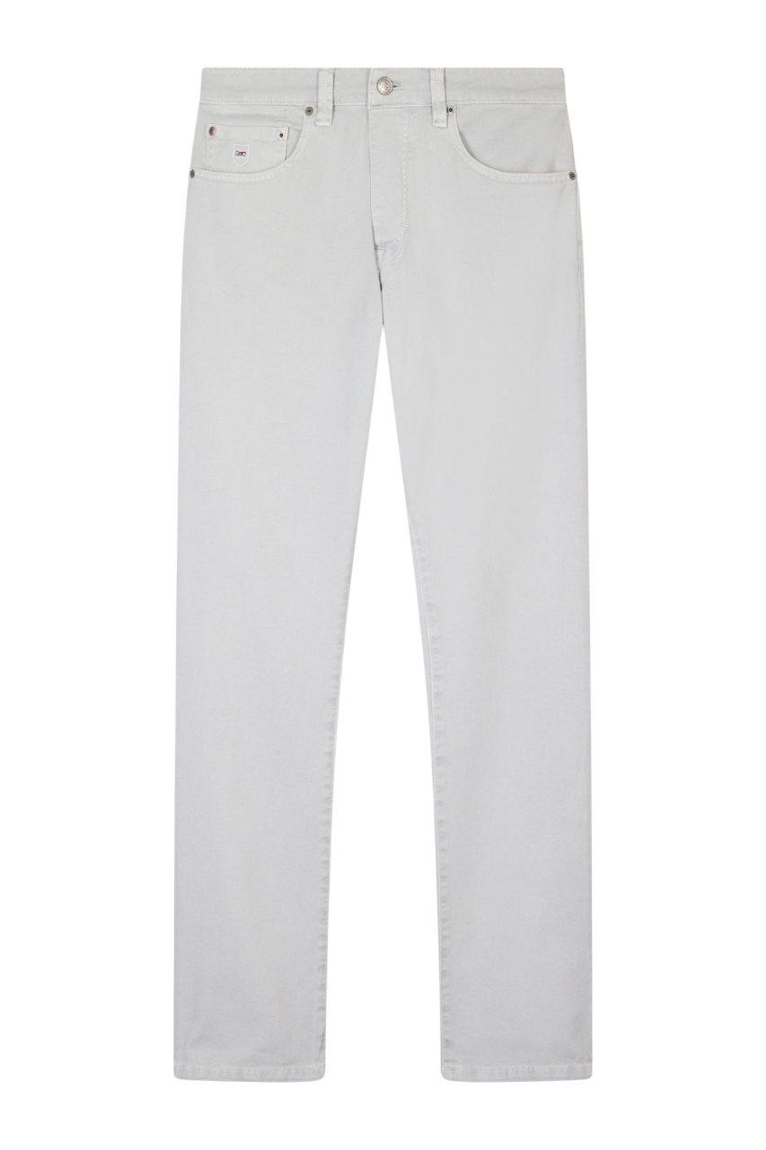 Eden Park 5-Pocket Jeans In Beige Stretch Denim, Straight Cut