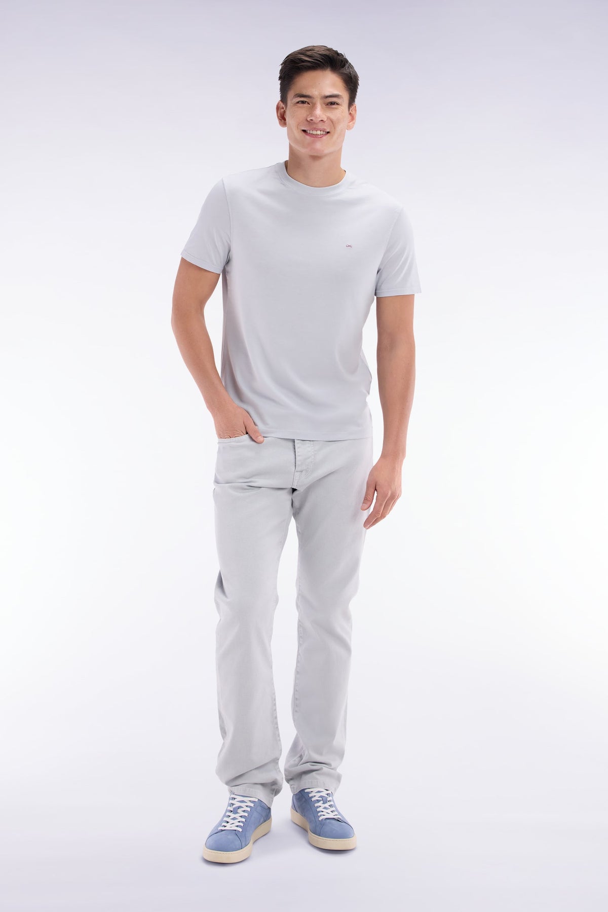 Eden Park 5-Pocket Jeans In Beige Stretch Denim, Straight Cut
