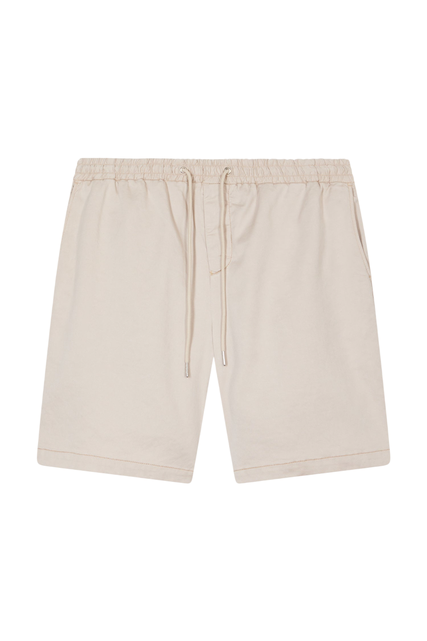 Eden Park Bermuda Shorts With Elasticated Waist In Beige Lyocell And Stretch Cotton