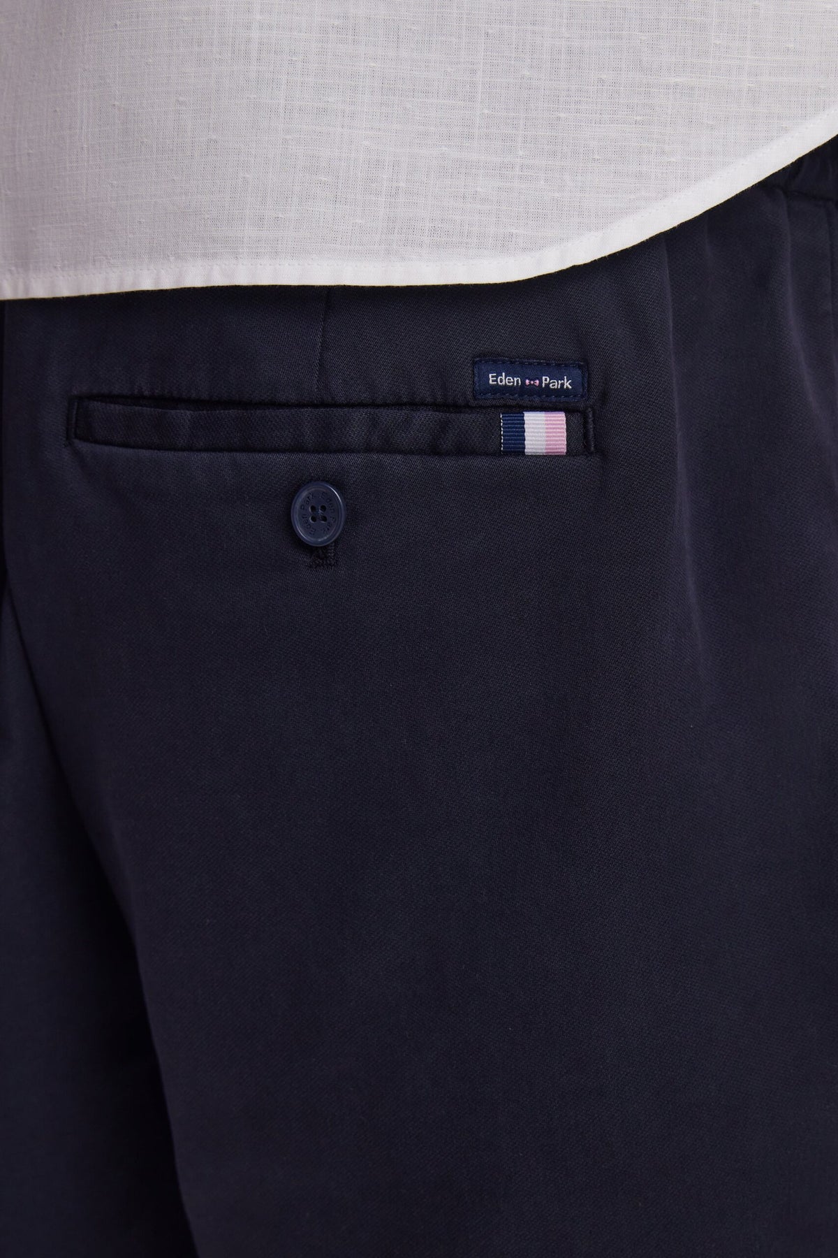 Eden Park Bermuda Shorts With Elasticated Waist In Beige Lyocell And Stretch Cotton