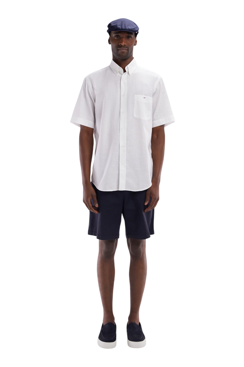 Eden Park Bermuda Shorts With Elasticated Waist In Beige Lyocell And Stretch Cotton
