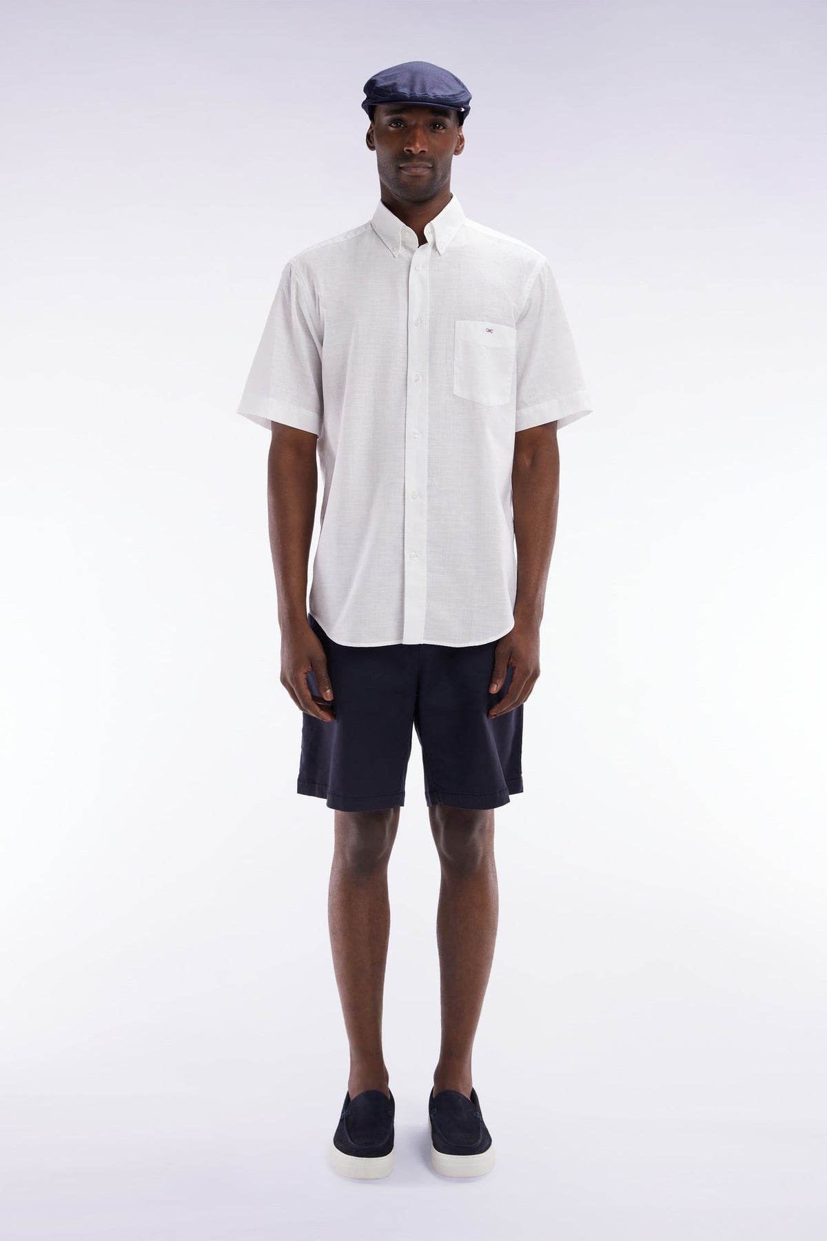 Eden Park Bermuda Shorts With Elasticated Waist In Beige Lyocell And Stretch Cotton