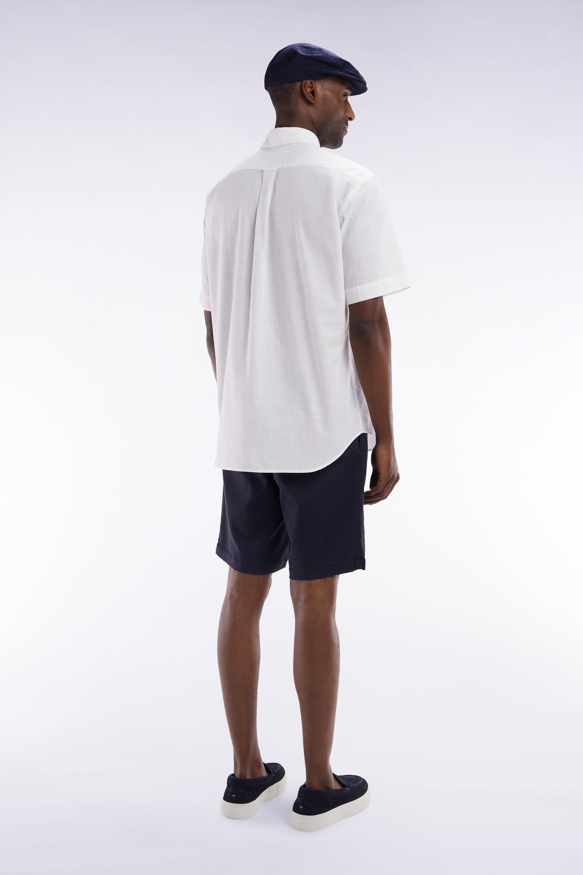 Eden Park Bermuda Shorts With Elasticated Waist In Beige Lyocell And Stretch Cotton