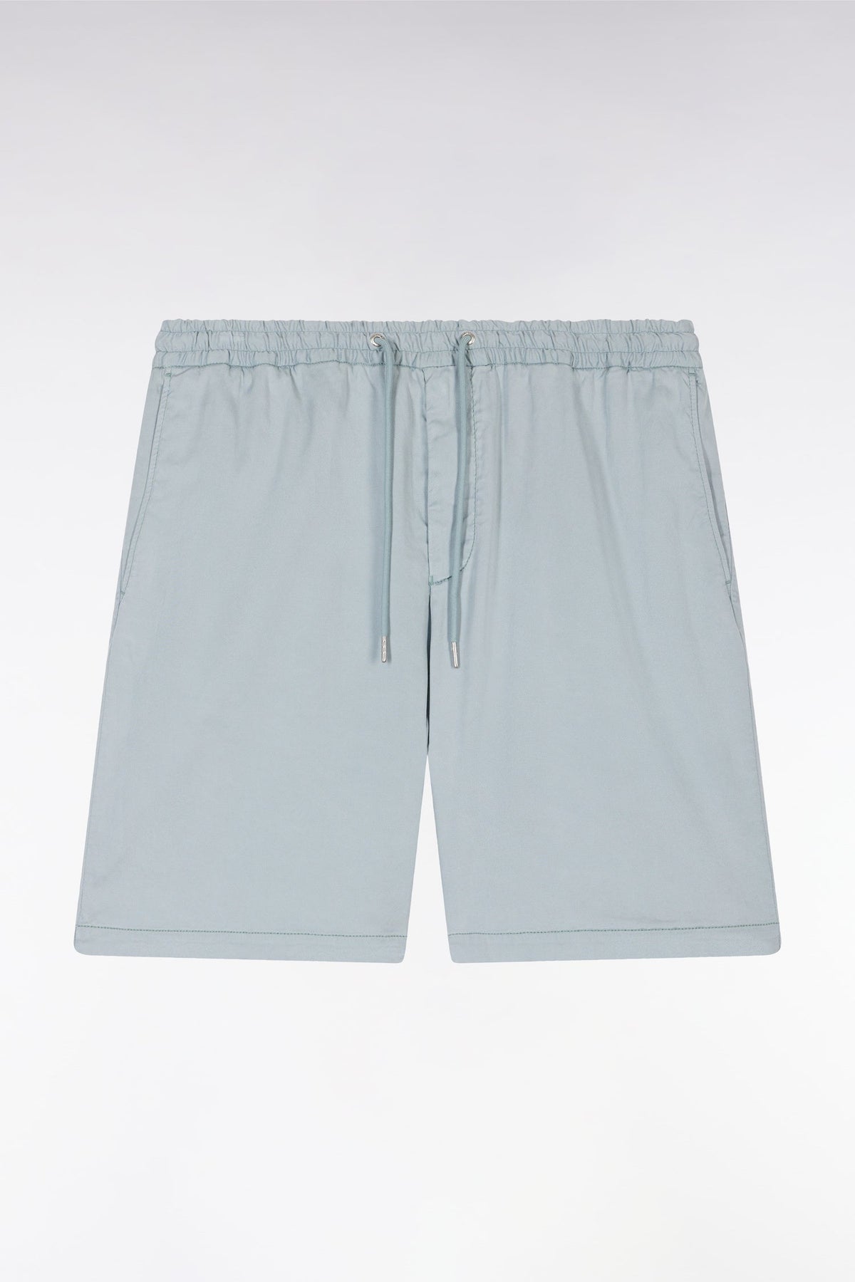Eden Park Bermuda Shorts With Elasticated Waist In Beige Lyocell And Stretch Cotton
