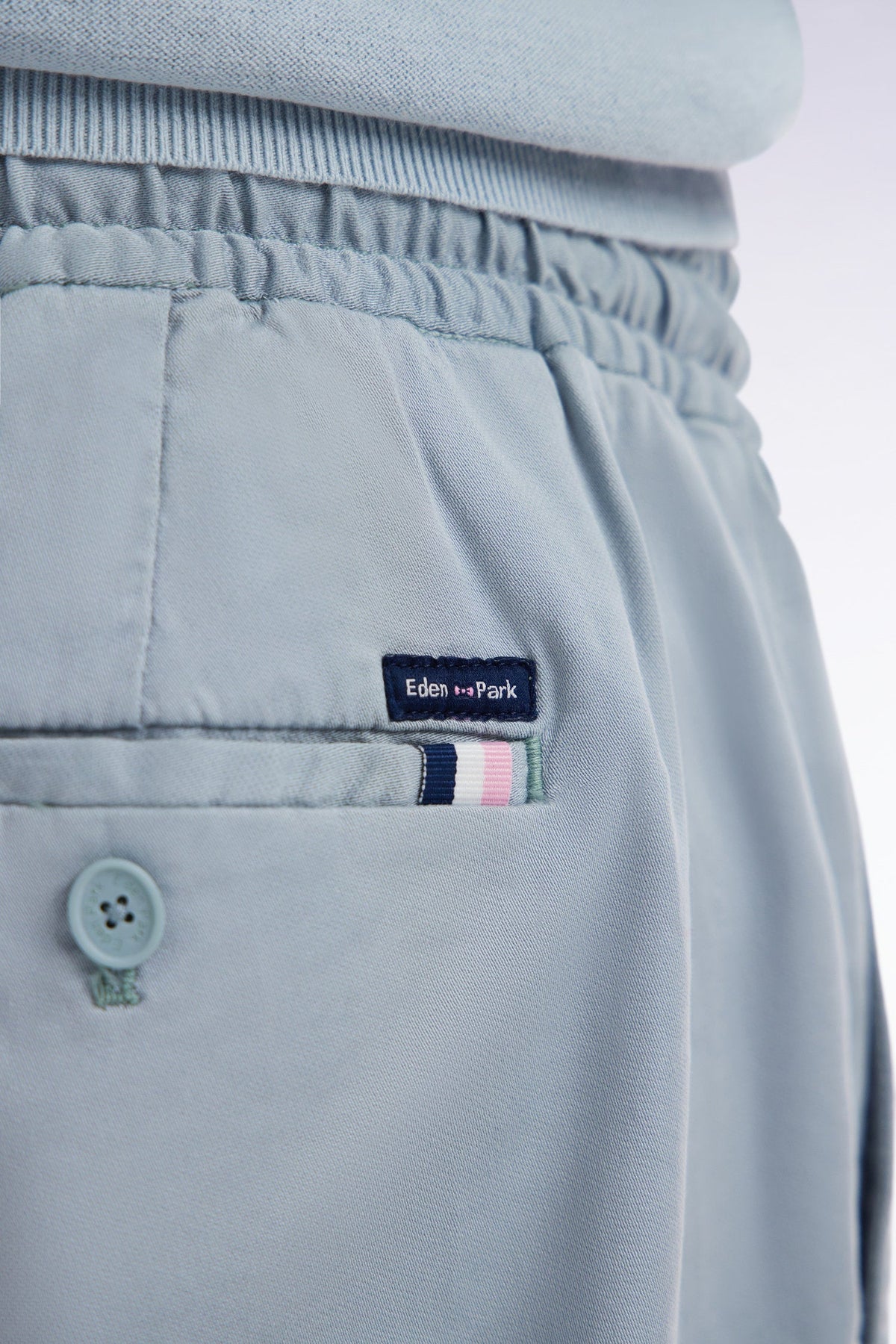 Eden Park Bermuda Shorts With Elasticated Waist In Beige Lyocell And Stretch Cotton