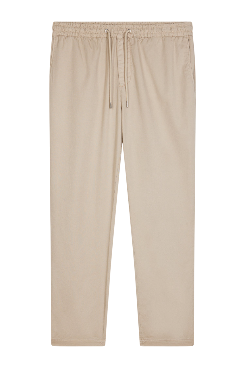 Eden Park Beige Stretch Cotton And Lyocell Elasticated Waistband Chino Pants