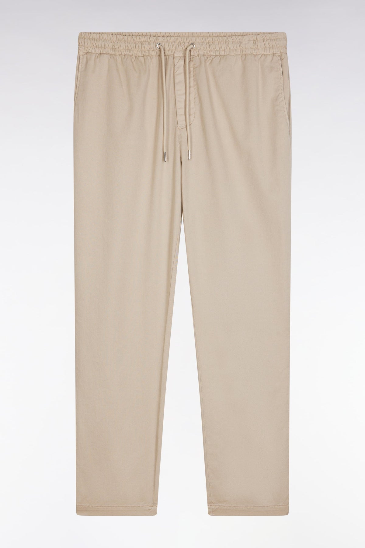 Eden Park Beige Stretch Cotton And Lyocell Elasticated Waistband Chino Pants