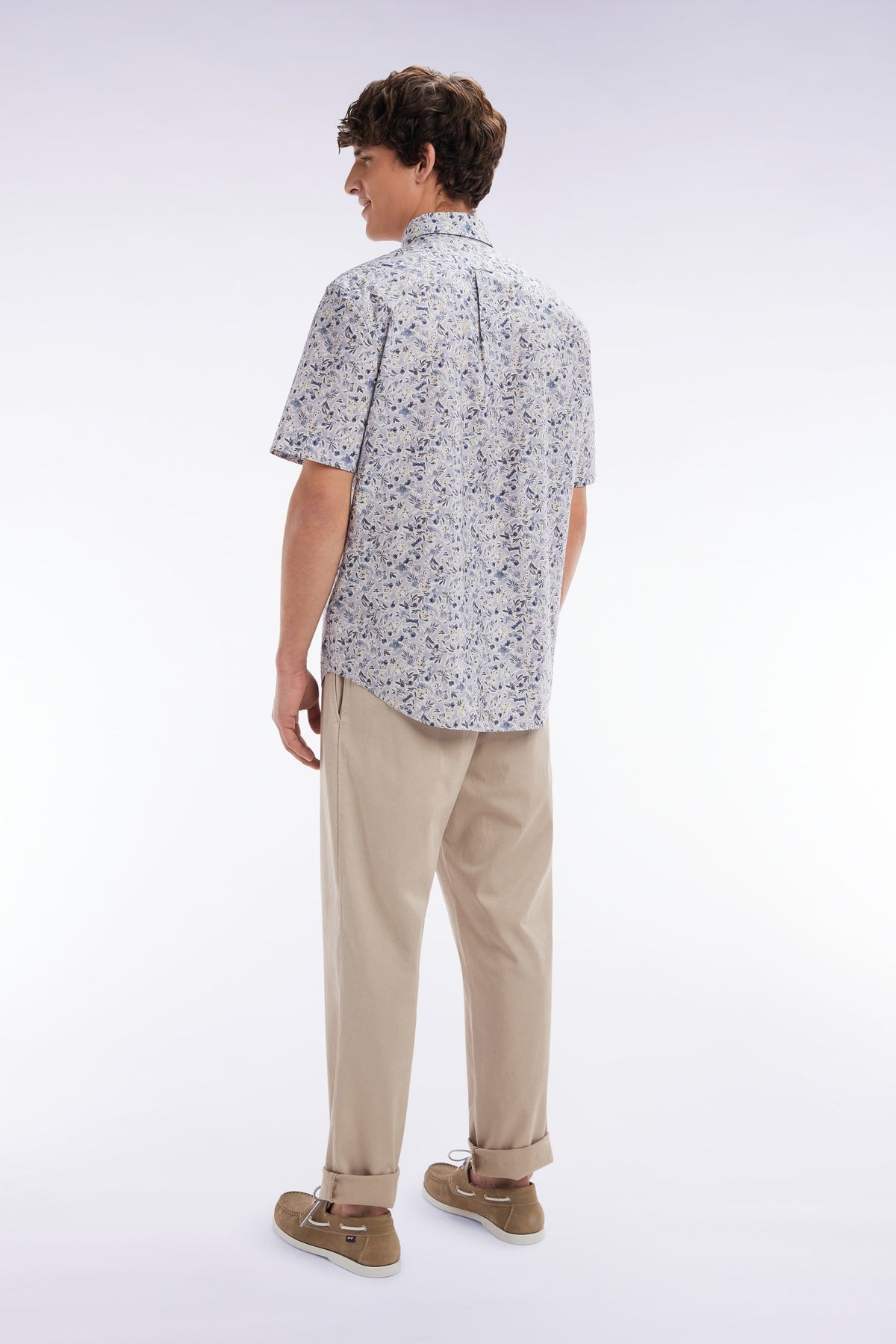 Eden Park Beige Stretch Cotton And Lyocell Elasticated Waistband Chino Pants
