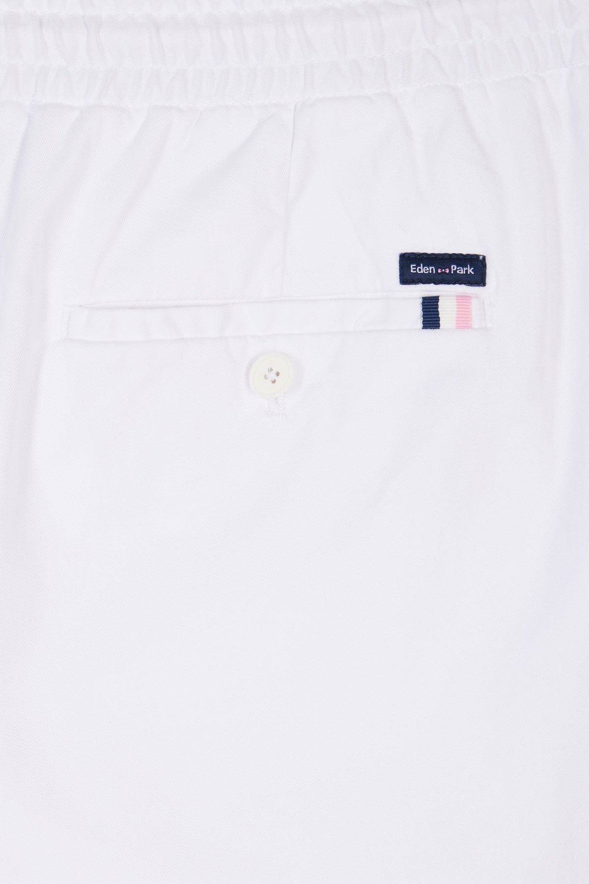 Eden Park Beige Stretch Cotton And Lyocell Elasticated Waistband Chino Pants