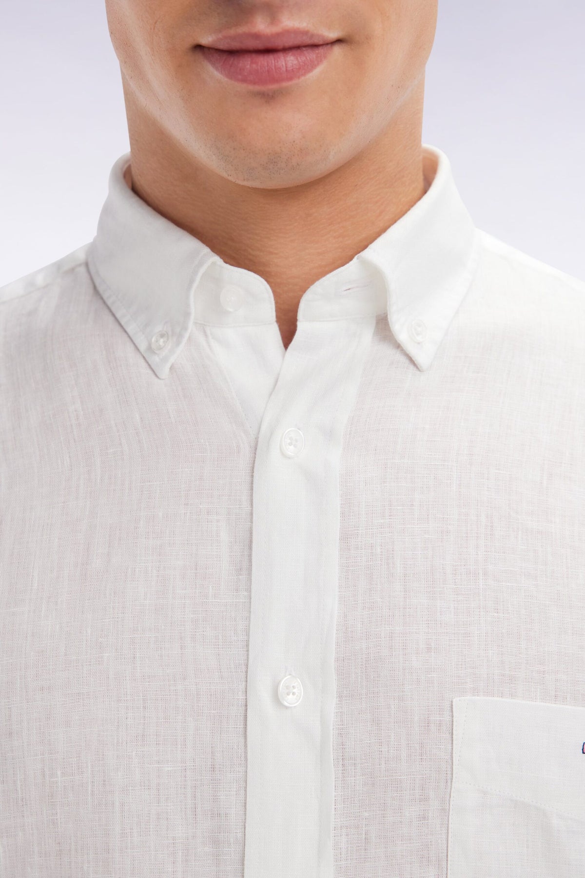 Eden Park Plain White Linen Shirt, Straight Cut