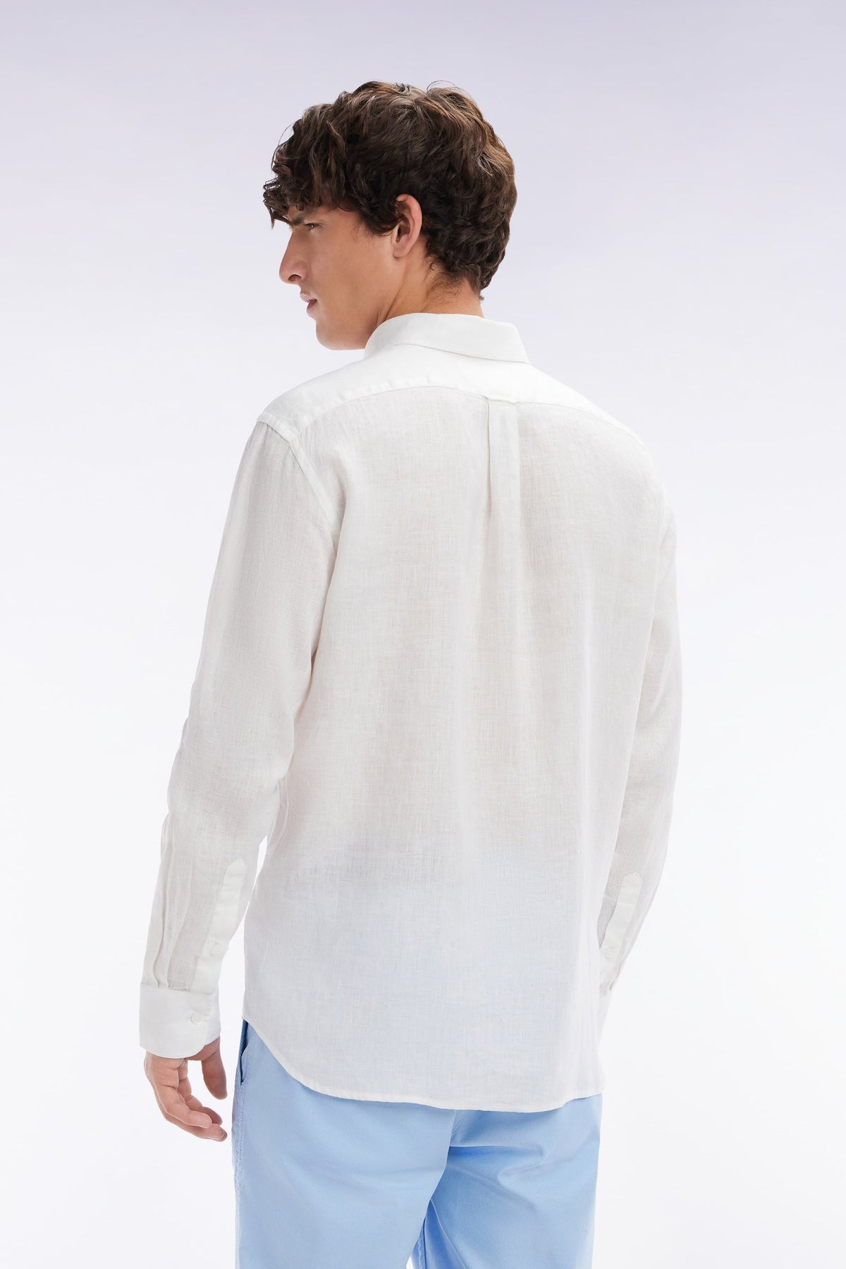 Eden Park Plain White Linen Shirt, Straight Cut