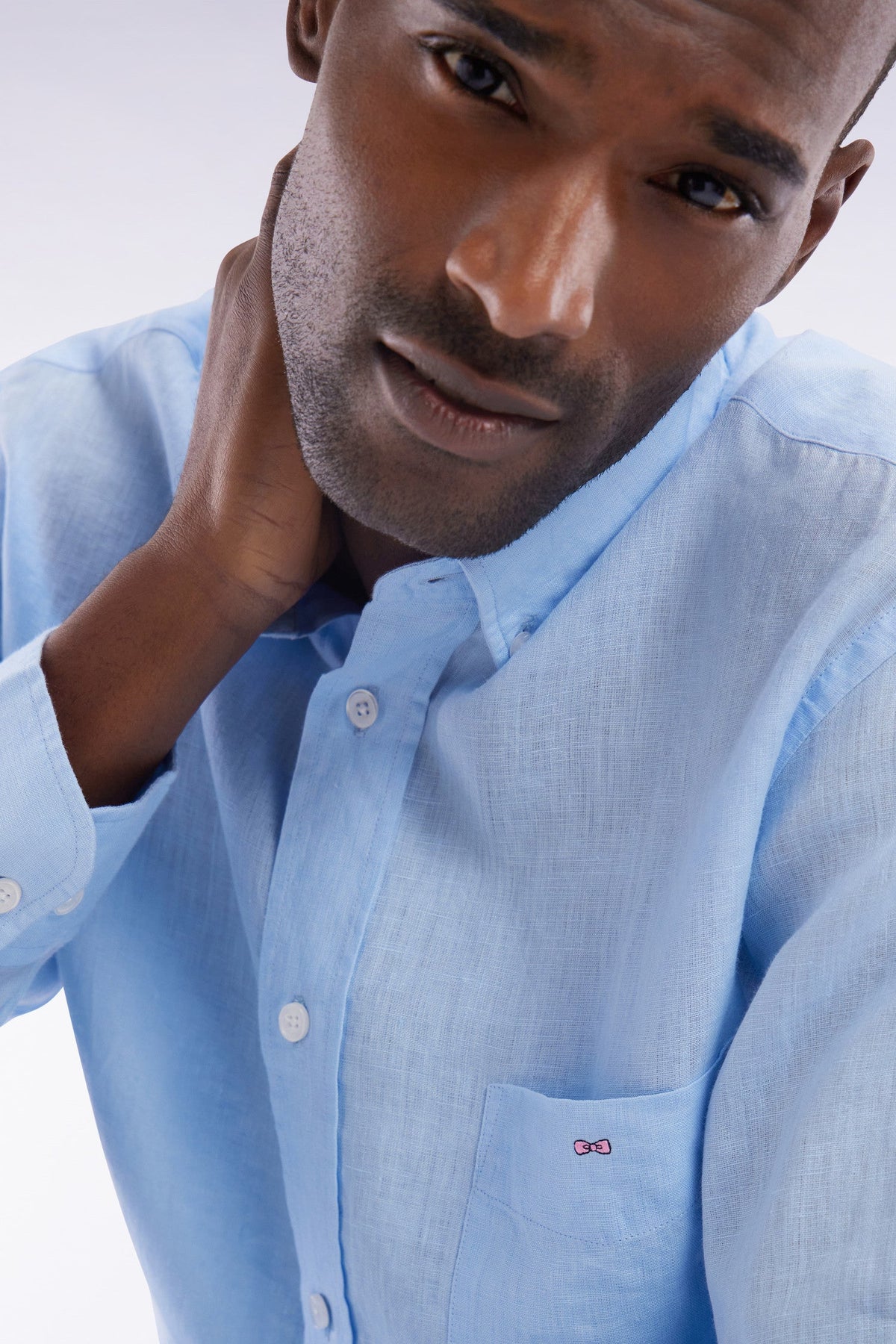 Eden Park Plain White Linen Shirt, Straight Cut