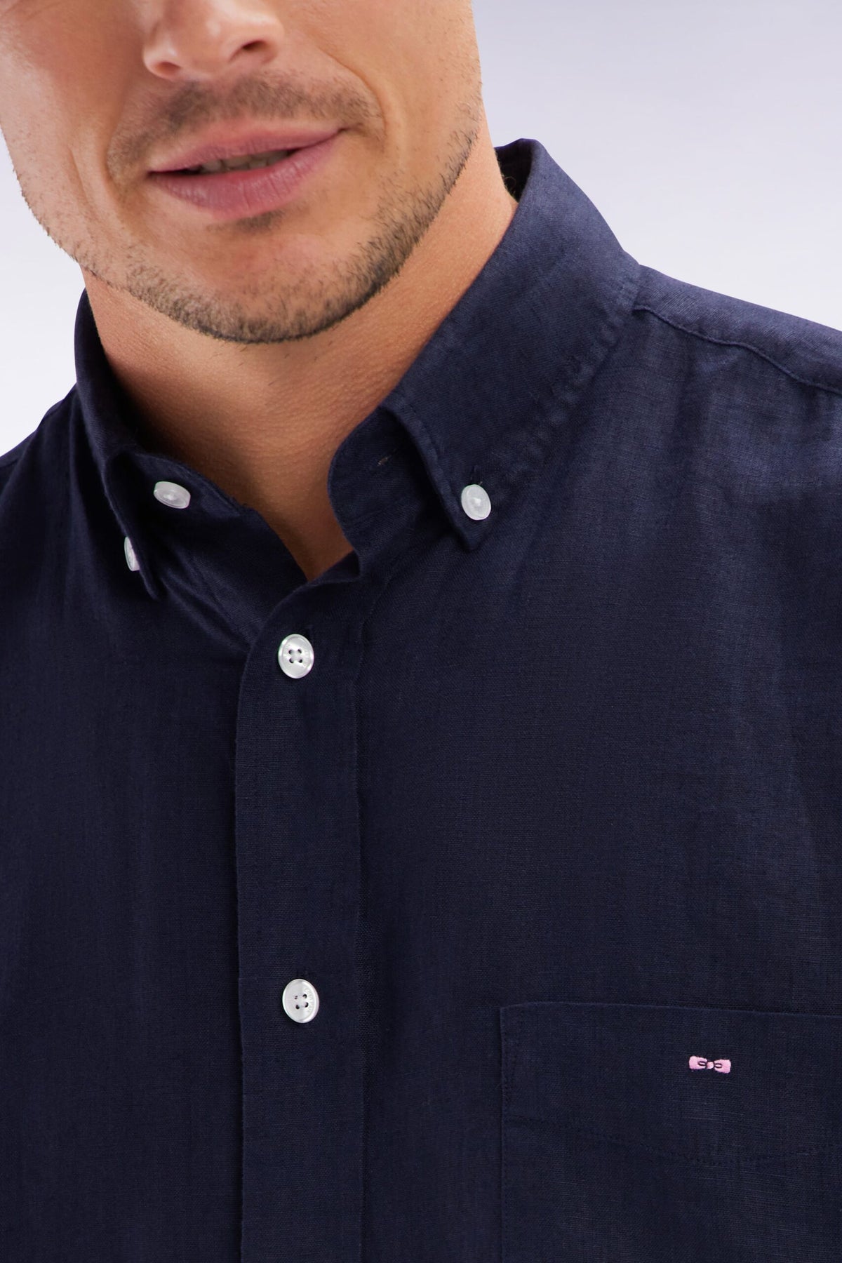 Eden Park Plain White Linen Shirt, Straight Cut