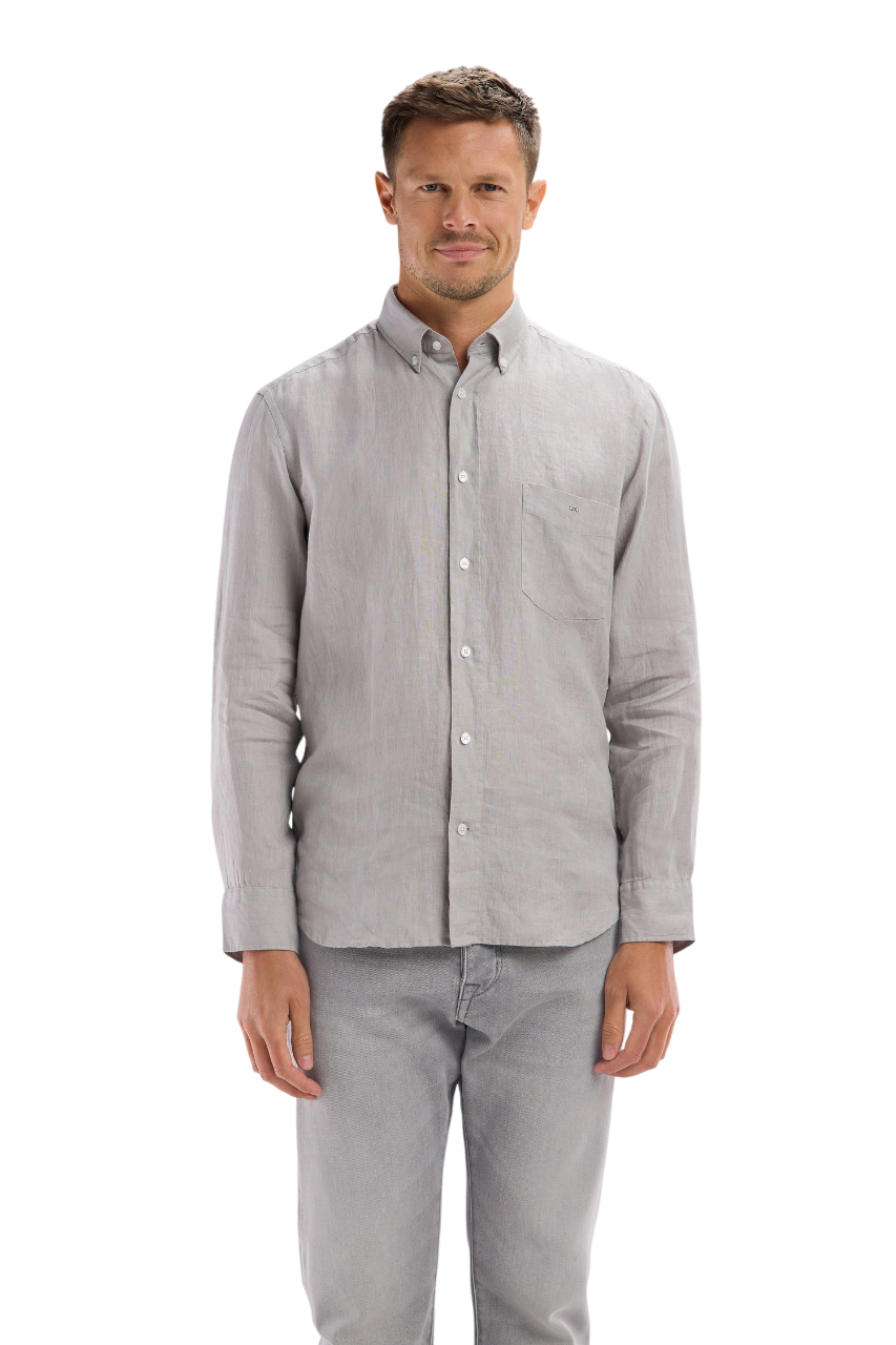 Eden Park Plain White Linen Shirt, Straight Cut