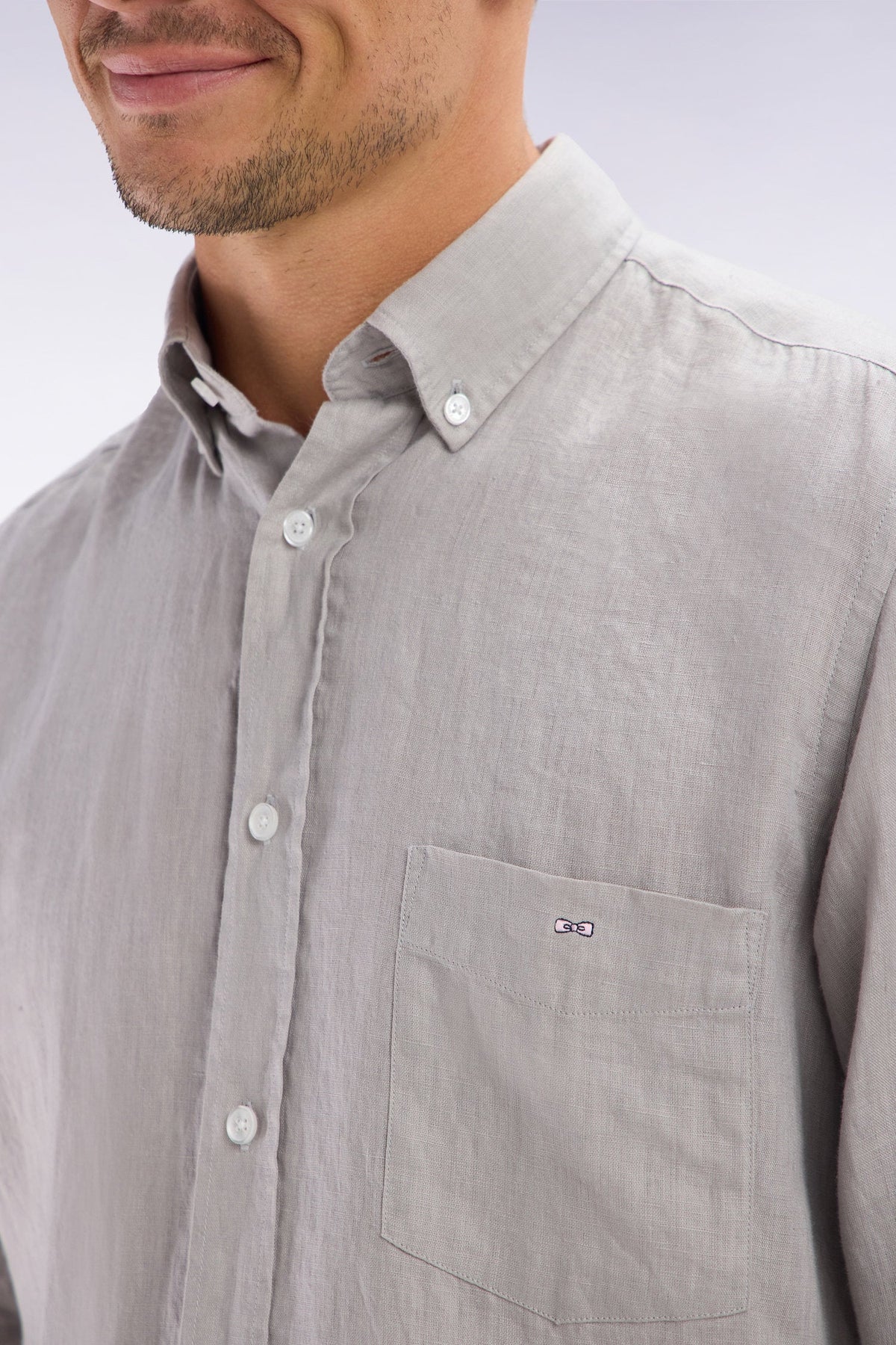 Eden Park Plain White Linen Shirt, Straight Cut
