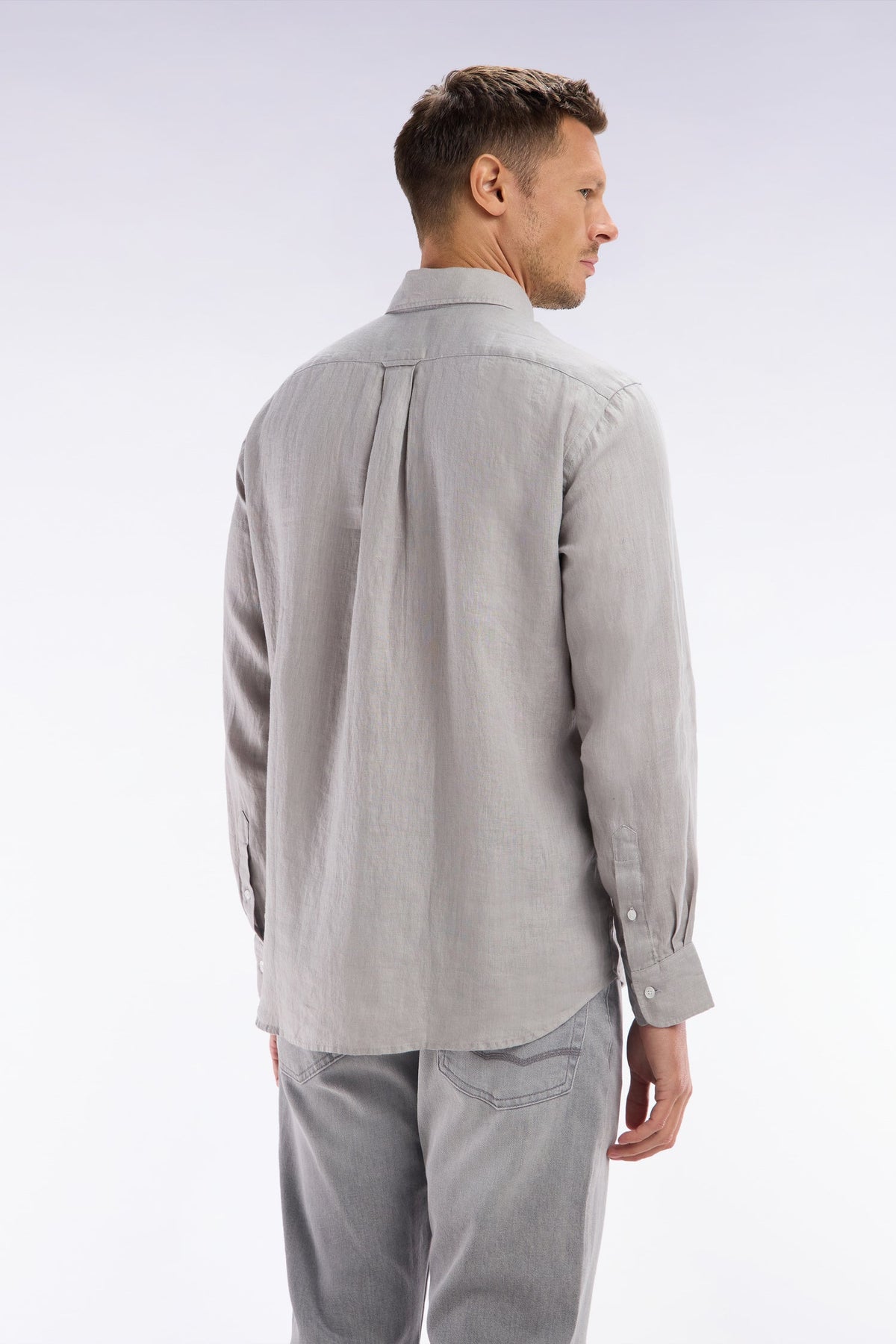 Eden Park Plain White Linen Shirt, Straight Cut