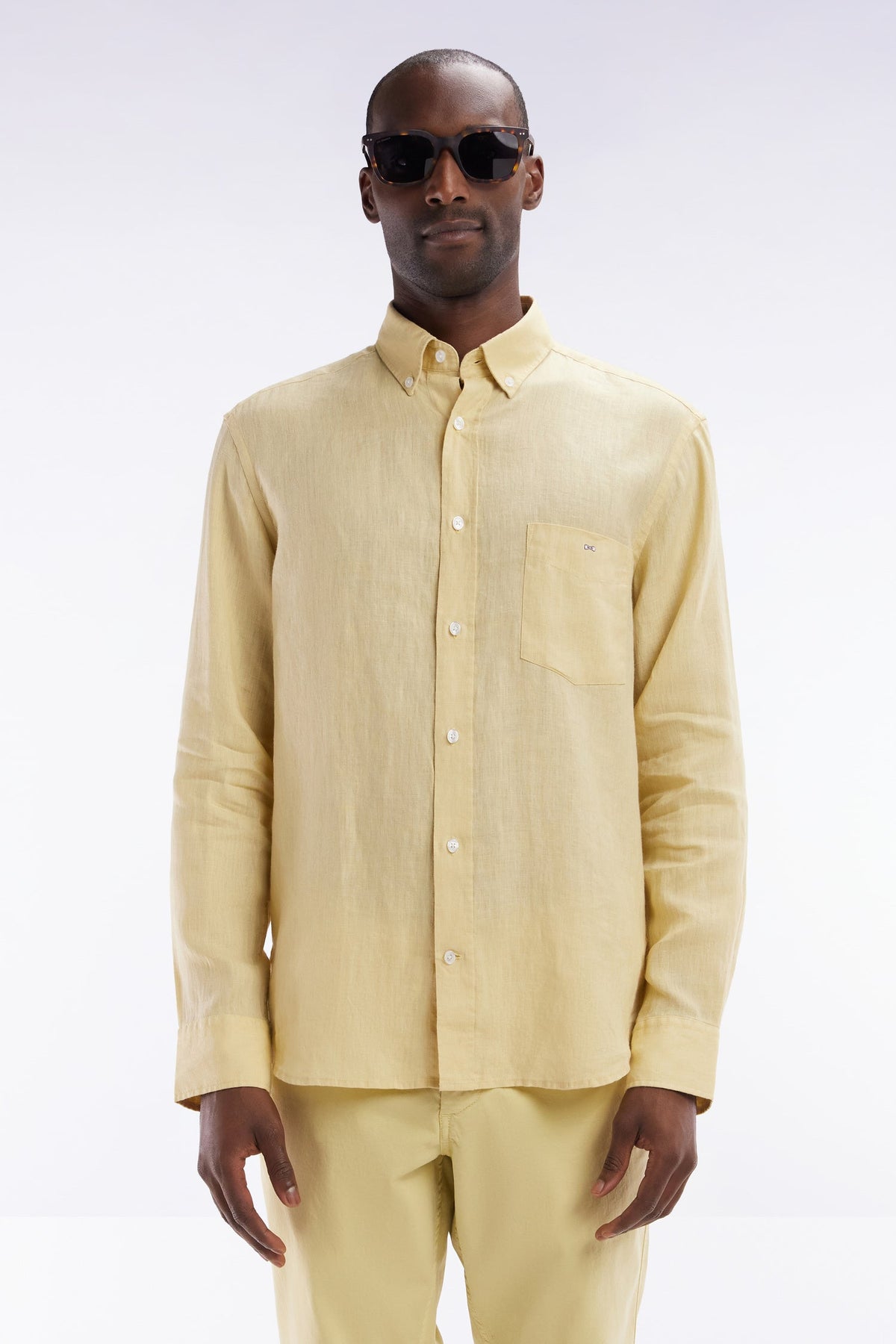 Eden Park Plain White Linen Shirt, Straight Cut
