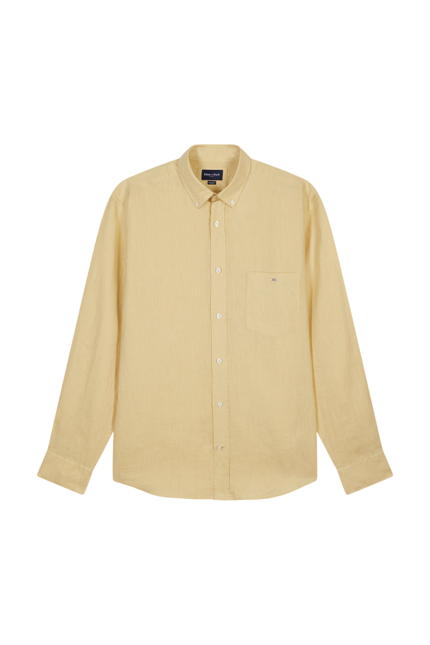 Eden Park Plain White Linen Shirt, Straight Cut