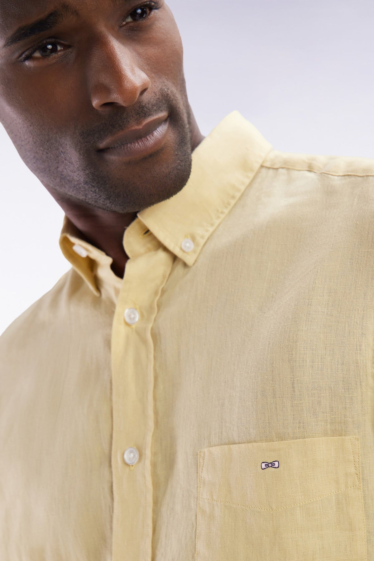 Eden Park Plain White Linen Shirt, Straight Cut