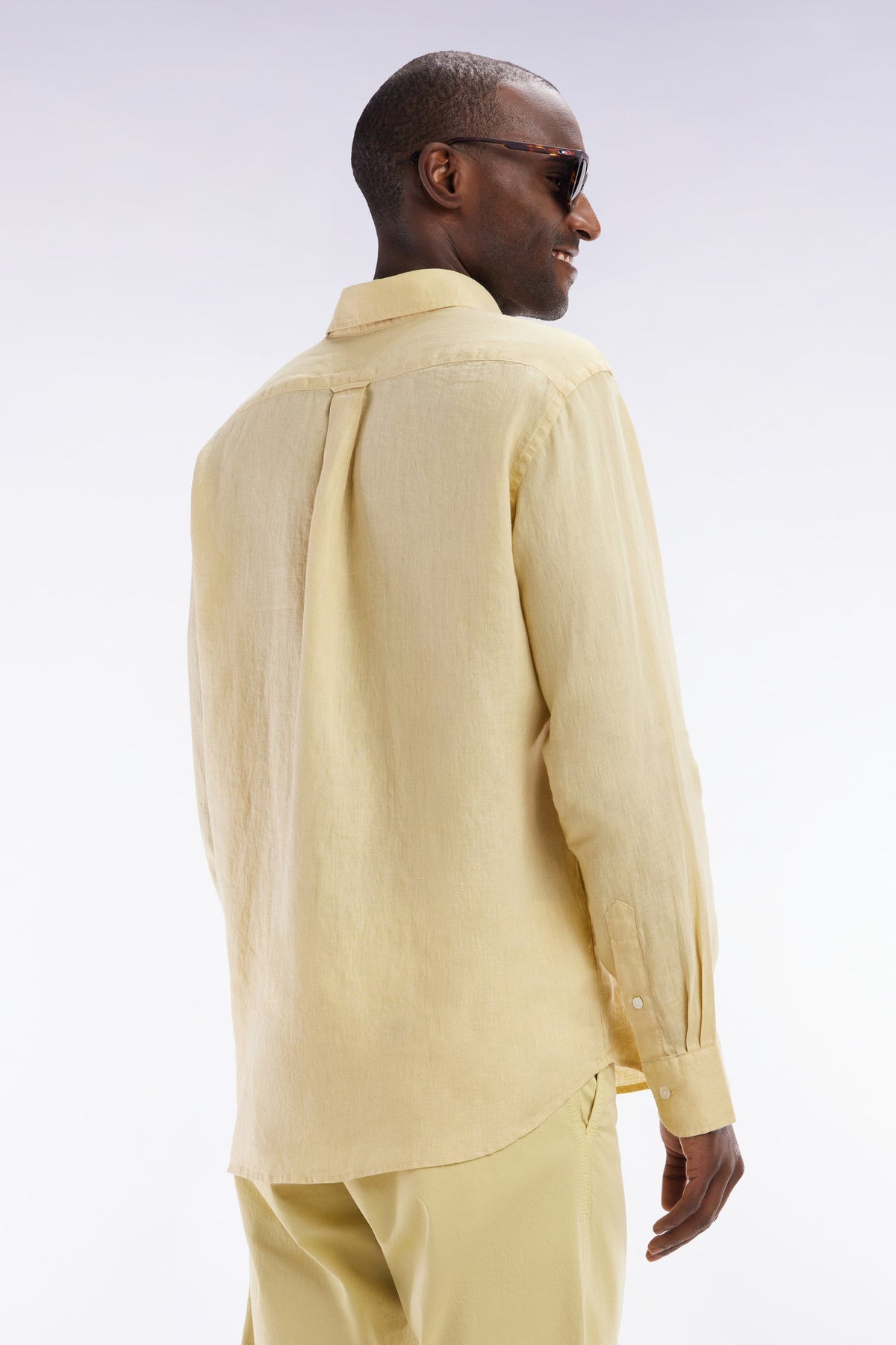 Eden Park Plain White Linen Shirt, Straight Cut