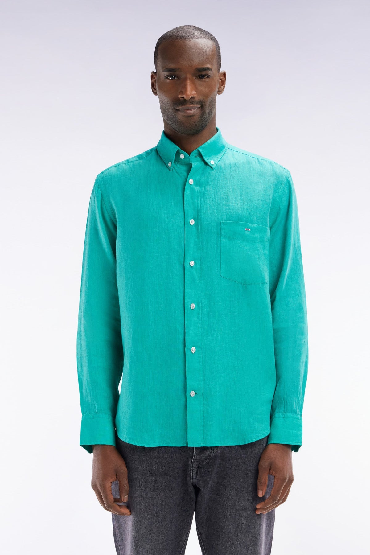 Eden Park Plain White Linen Shirt, Straight Cut