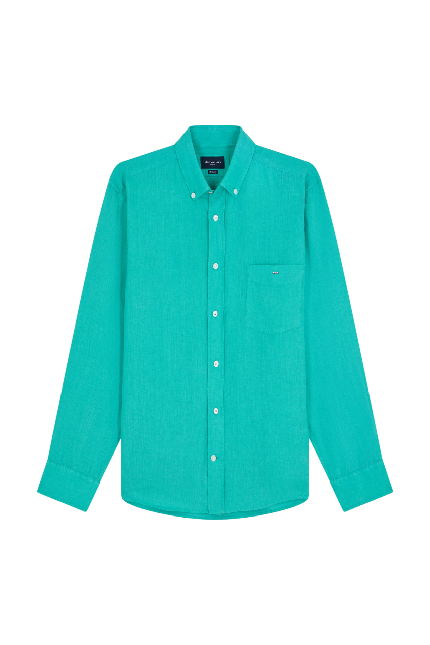 Eden Park Plain White Linen Shirt, Straight Cut