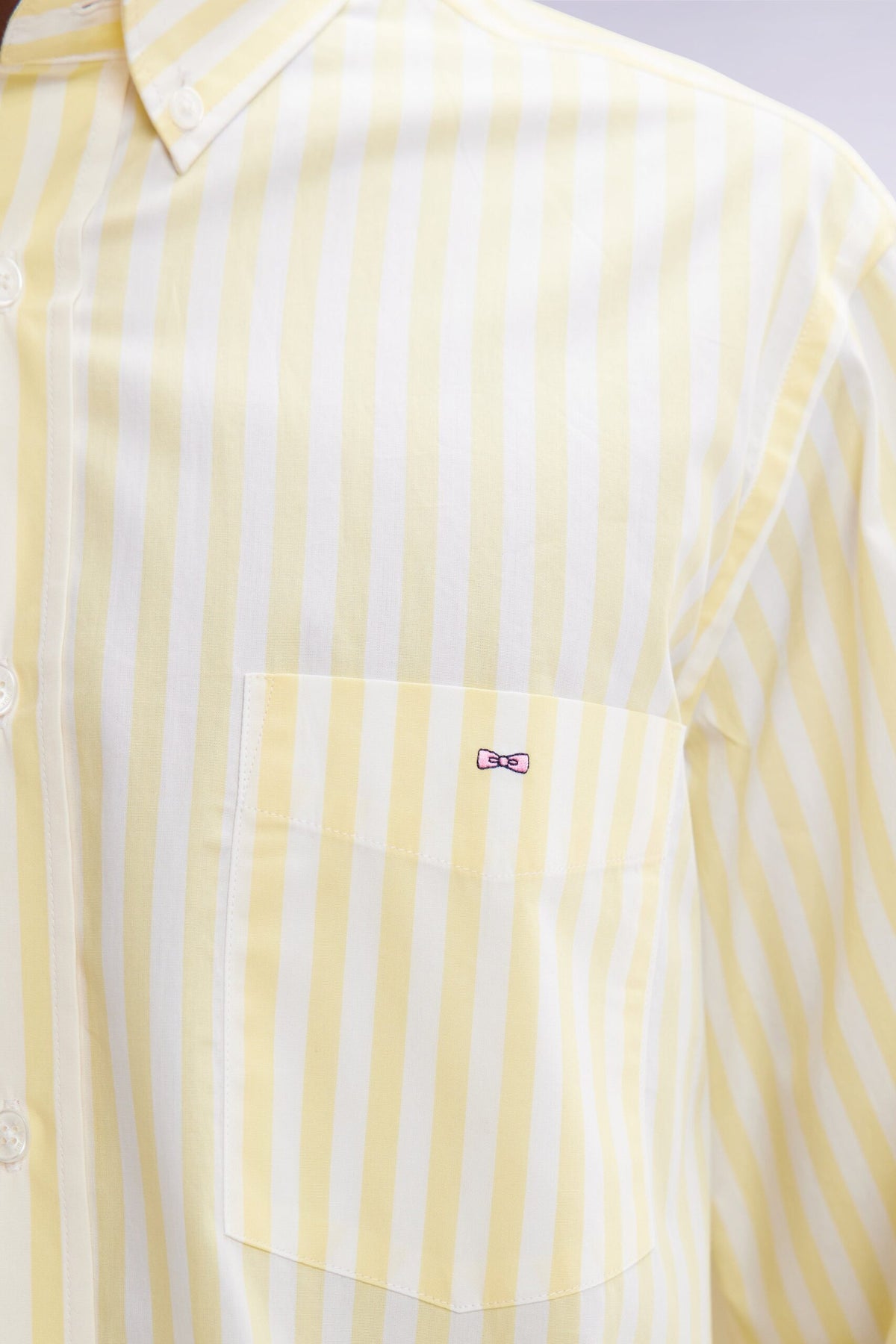 Eden Park Light Gray Cotton Striped Shirt, Straight Cut
