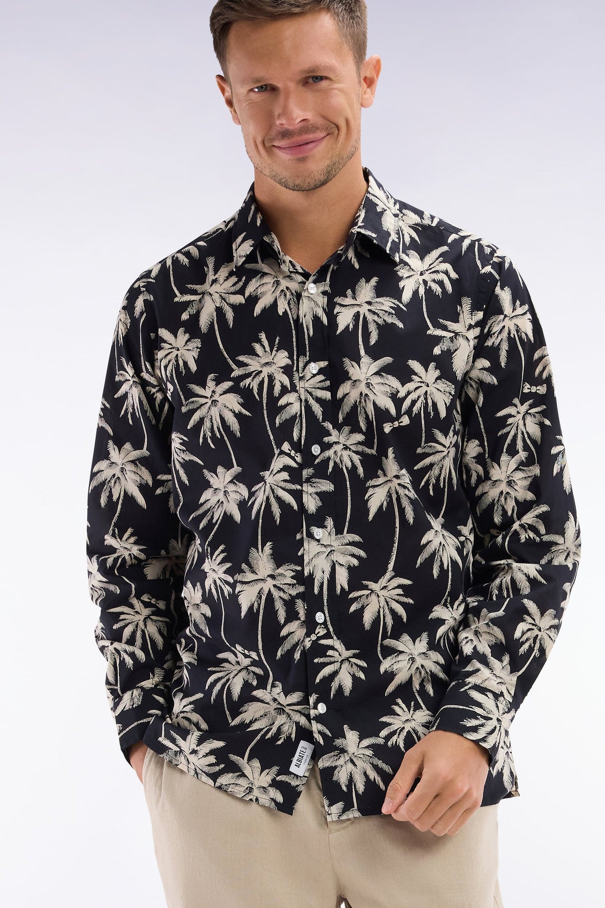 Eden Park Straight-Fit Shirt With Palm Tree Print