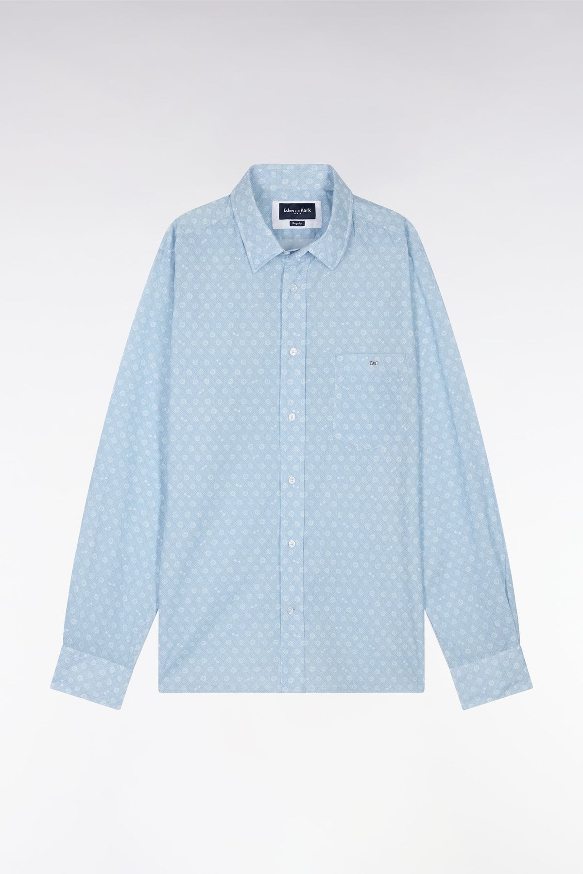 Eden Park Straight-Fit Printed Cotton Poplin Shirt