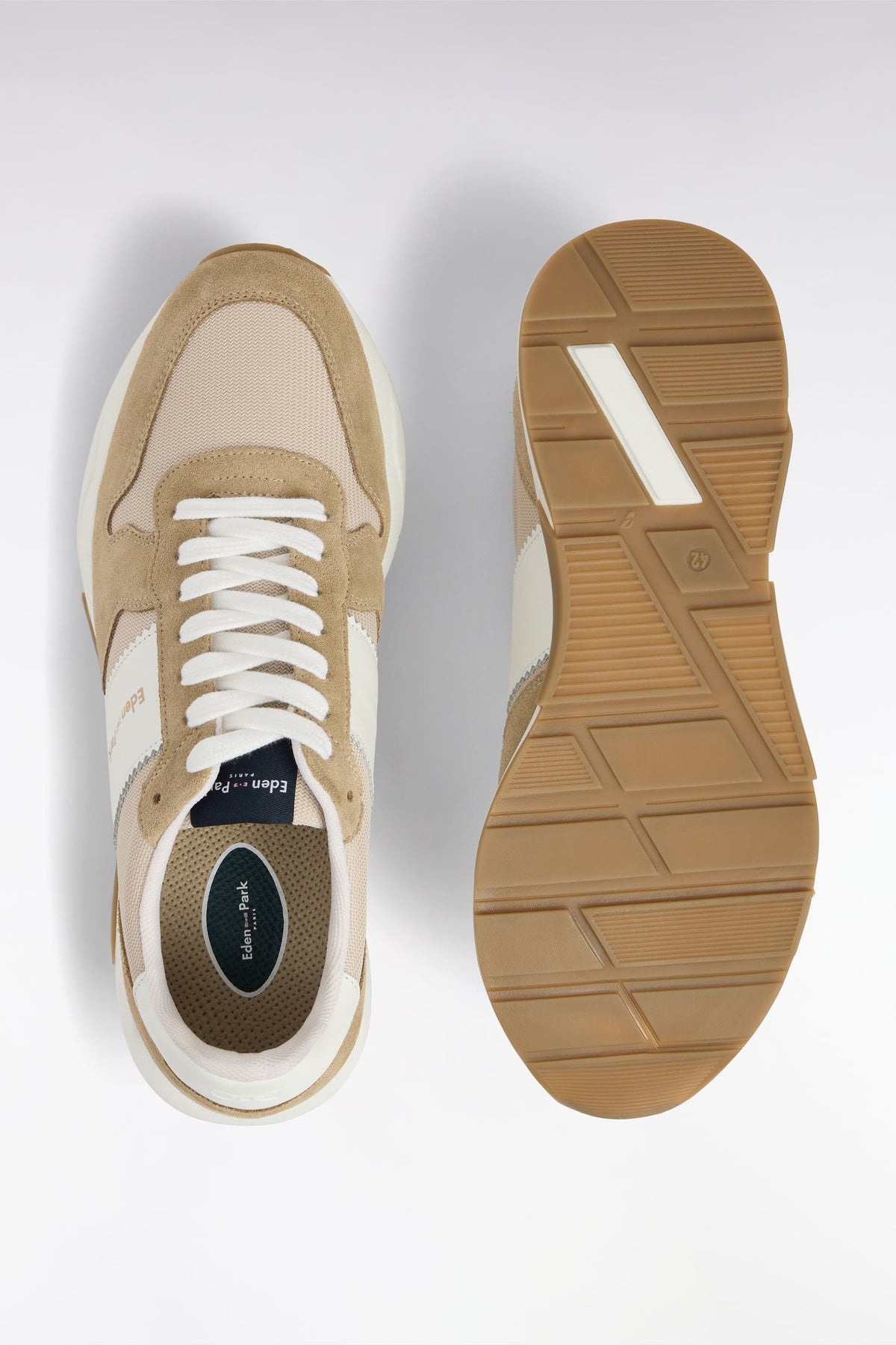 Eden Park Multi-Material Sneakers In Leather
