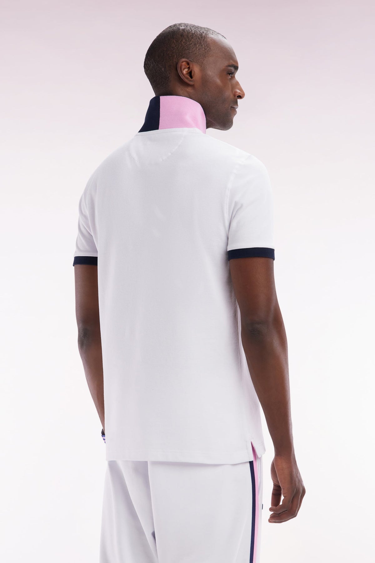 Eden Park Stretch Cotton Short-Sleeved Zip-Up Polo Shirt, Slim Fit
