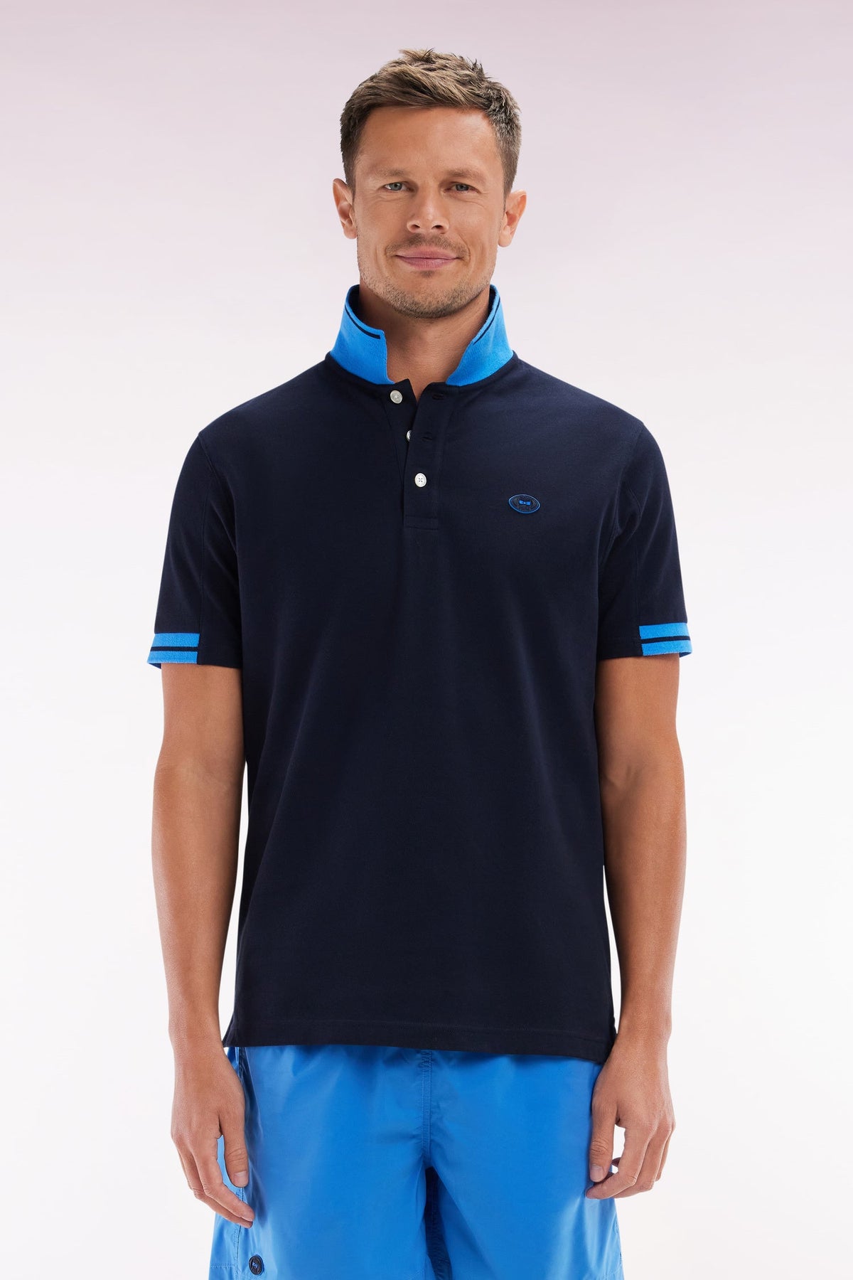 Eden Park Relaxed-Fit Short-Sleeved Polo Shirt With Colorful Accents