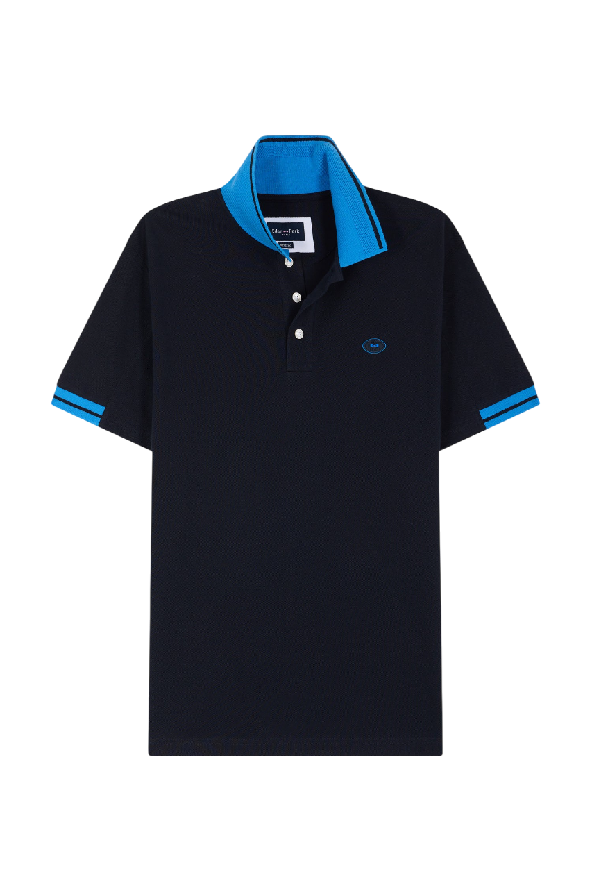 Eden Park Relaxed-Fit Short-Sleeved Polo Shirt With Colorful Accents