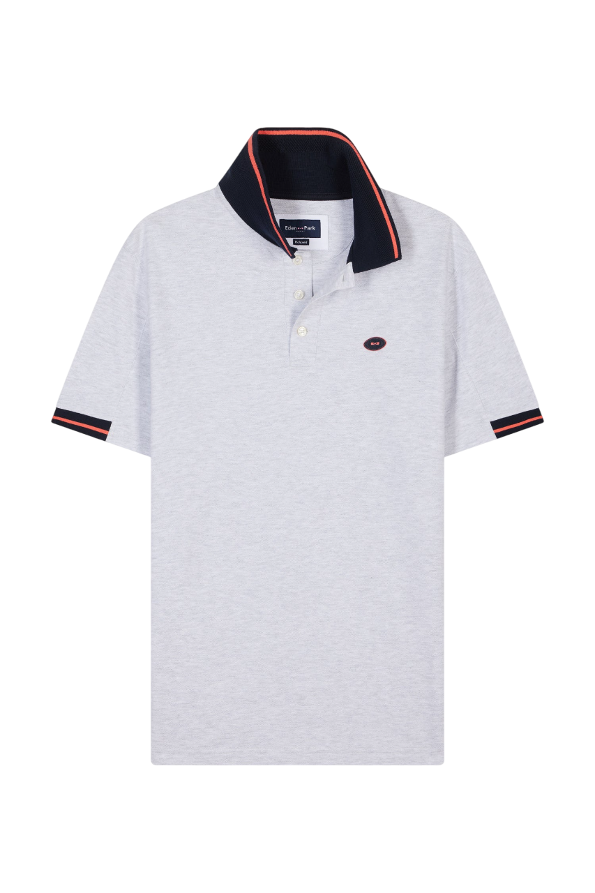 Eden Park Relaxed-Fit Short-Sleeved Polo Shirt With Colorful Accents