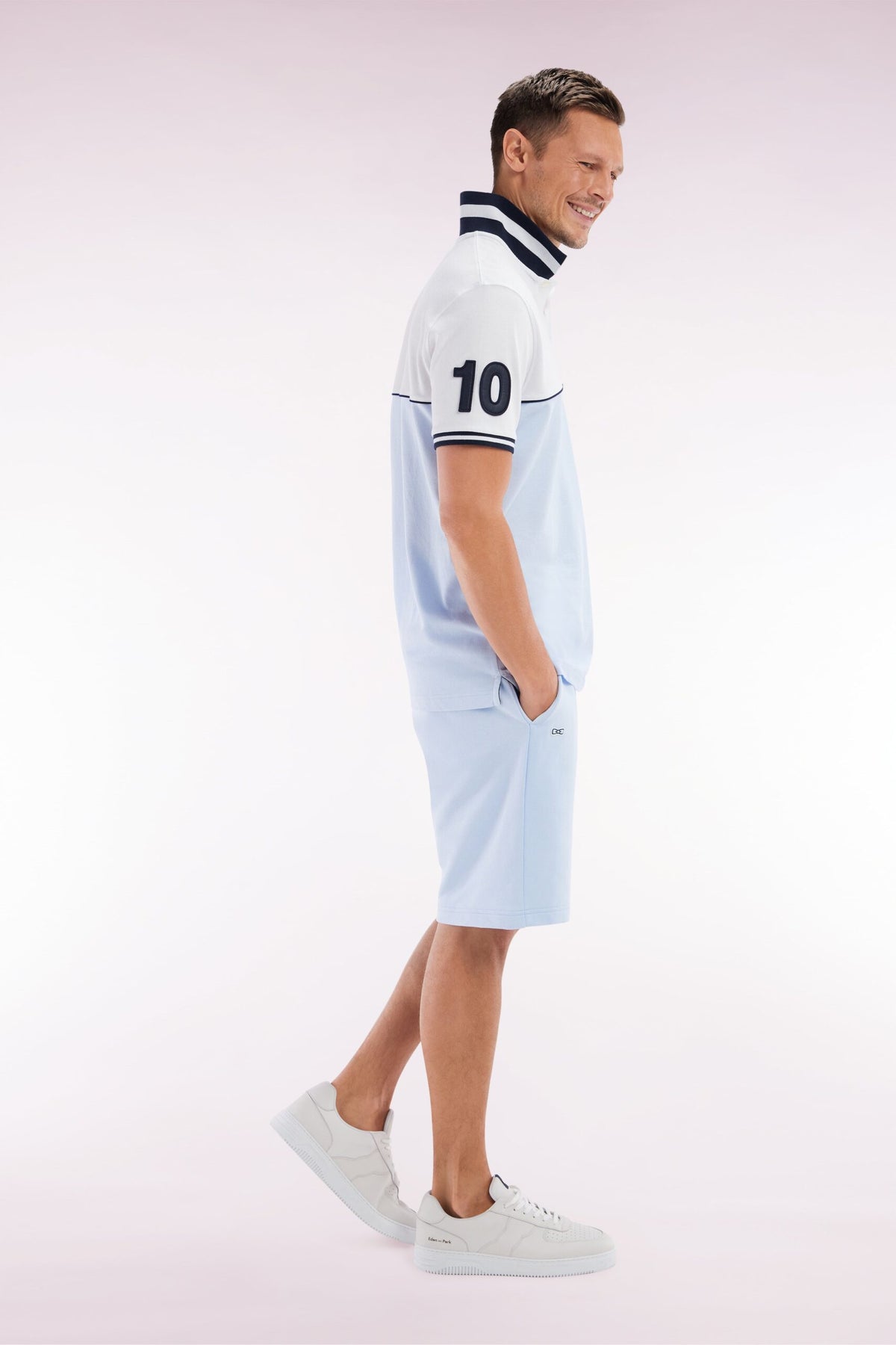 Eden Park Two-Tone Short-Sleeved Polo Shirt, Relaxed Fit