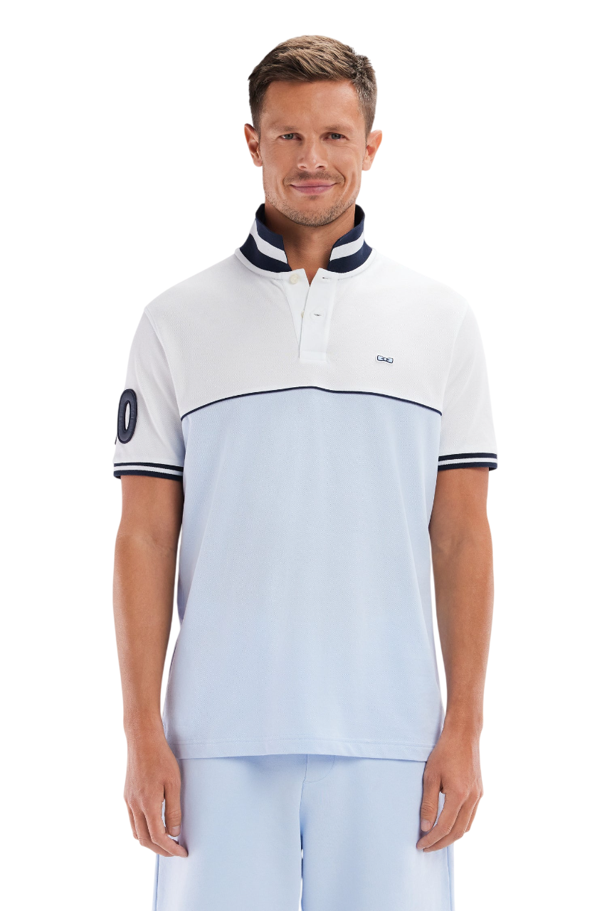 Eden Park Two-Tone Short-Sleeved Polo Shirt, Relaxed Fit