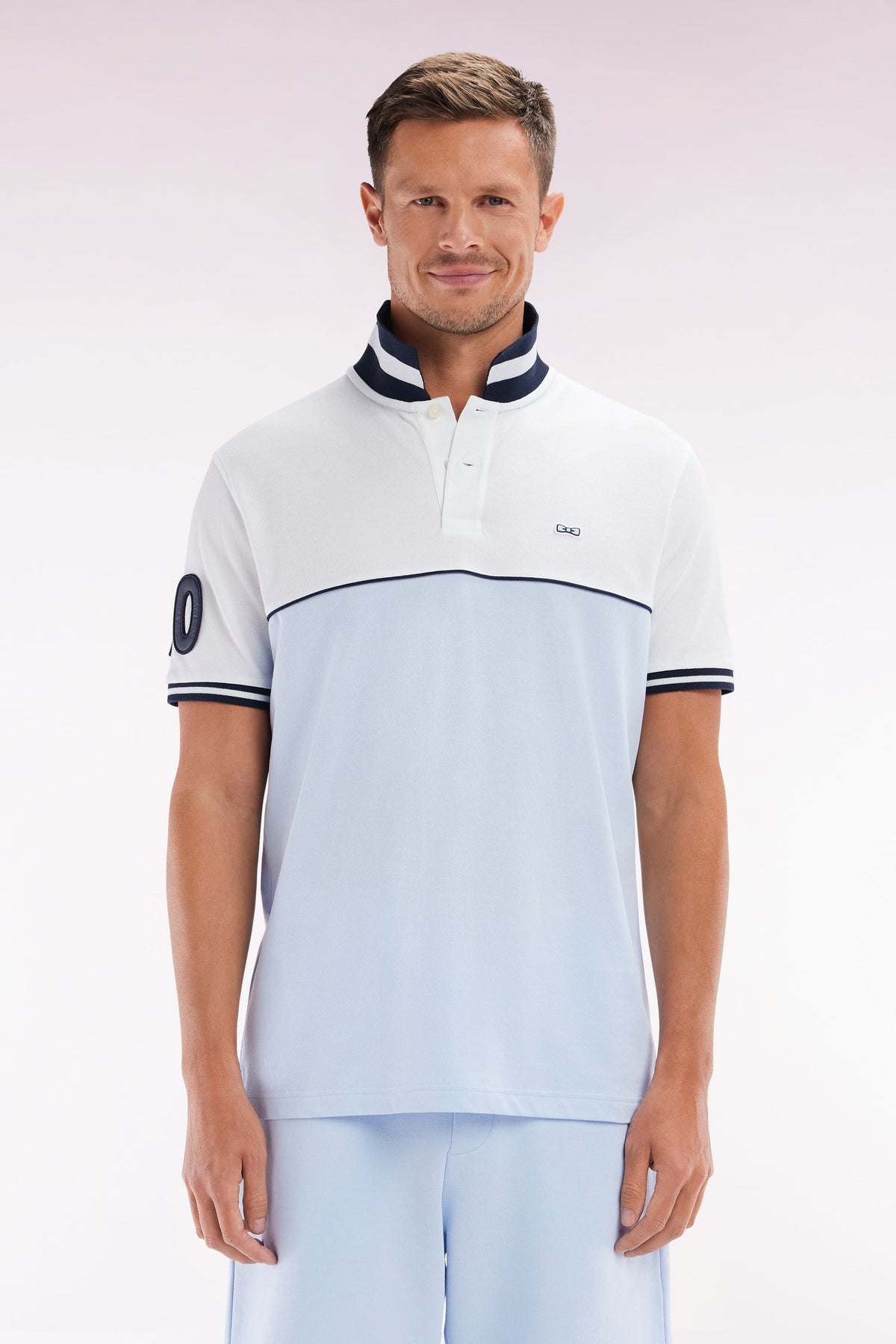Eden Park Two-Tone Short-Sleeved Polo Shirt, Relaxed Fit