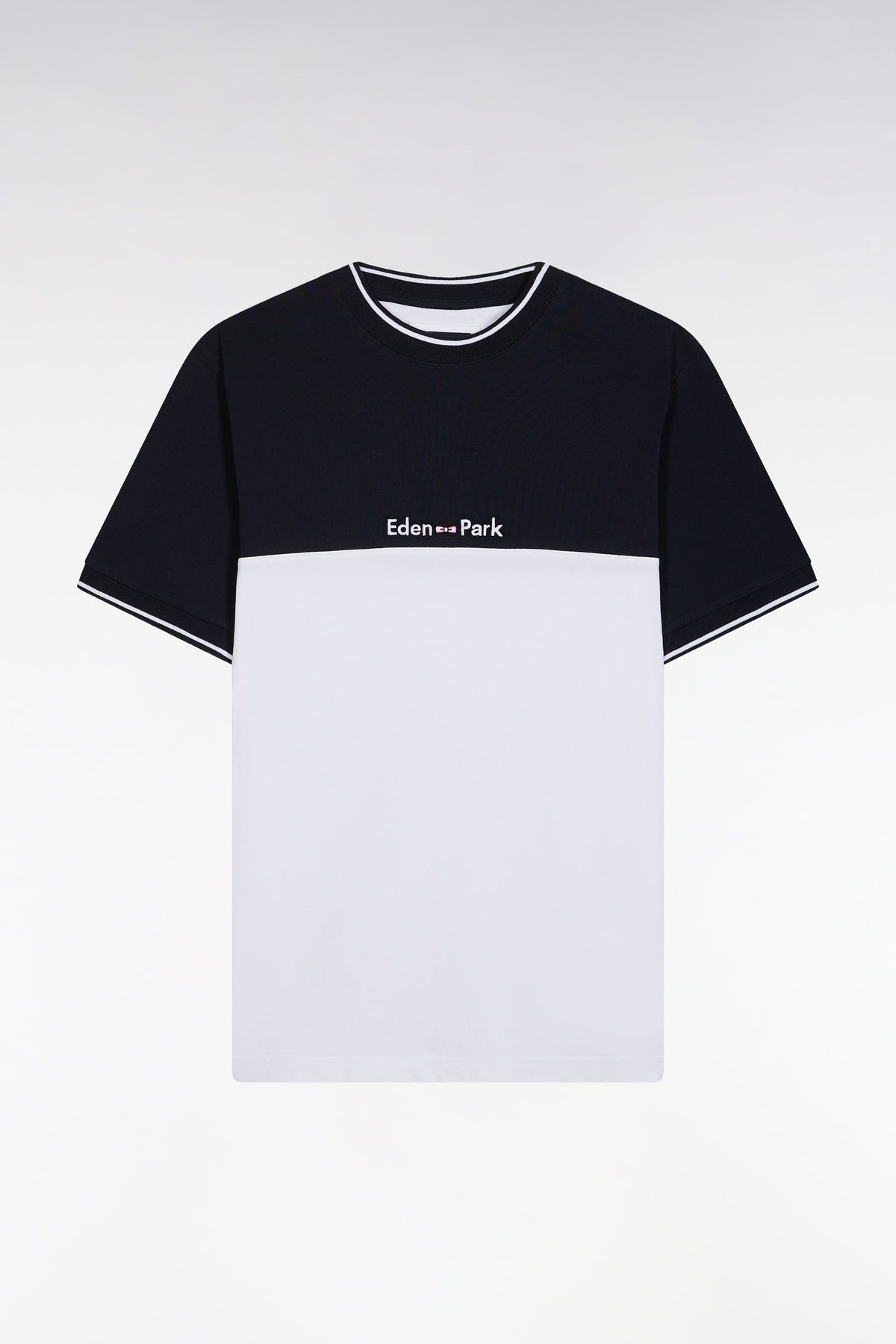 Eden Park Straight-Cut Two-Tone Embroidered T-Shirt
