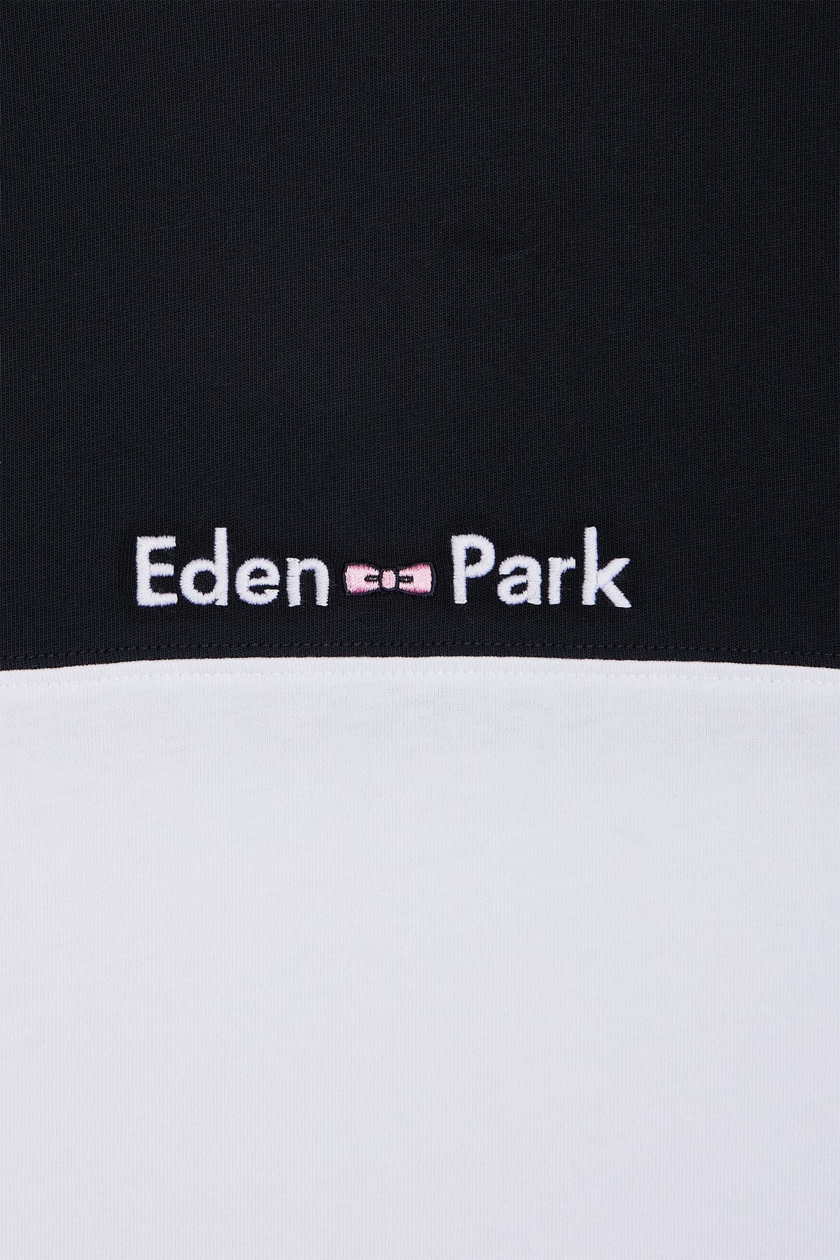 Eden Park Straight-Cut Two-Tone Embroidered T-Shirt