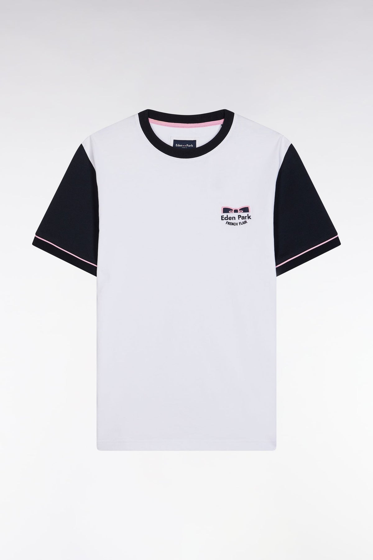 Eden Park Straight-Fit Two-Tone T-Shirt With Eden Park French Flair Embroidery