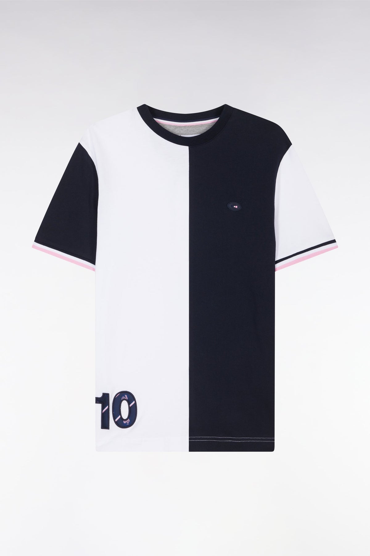Eden Park Two-Tone Xv De France T-Shirt In Cotton, Straight Cut